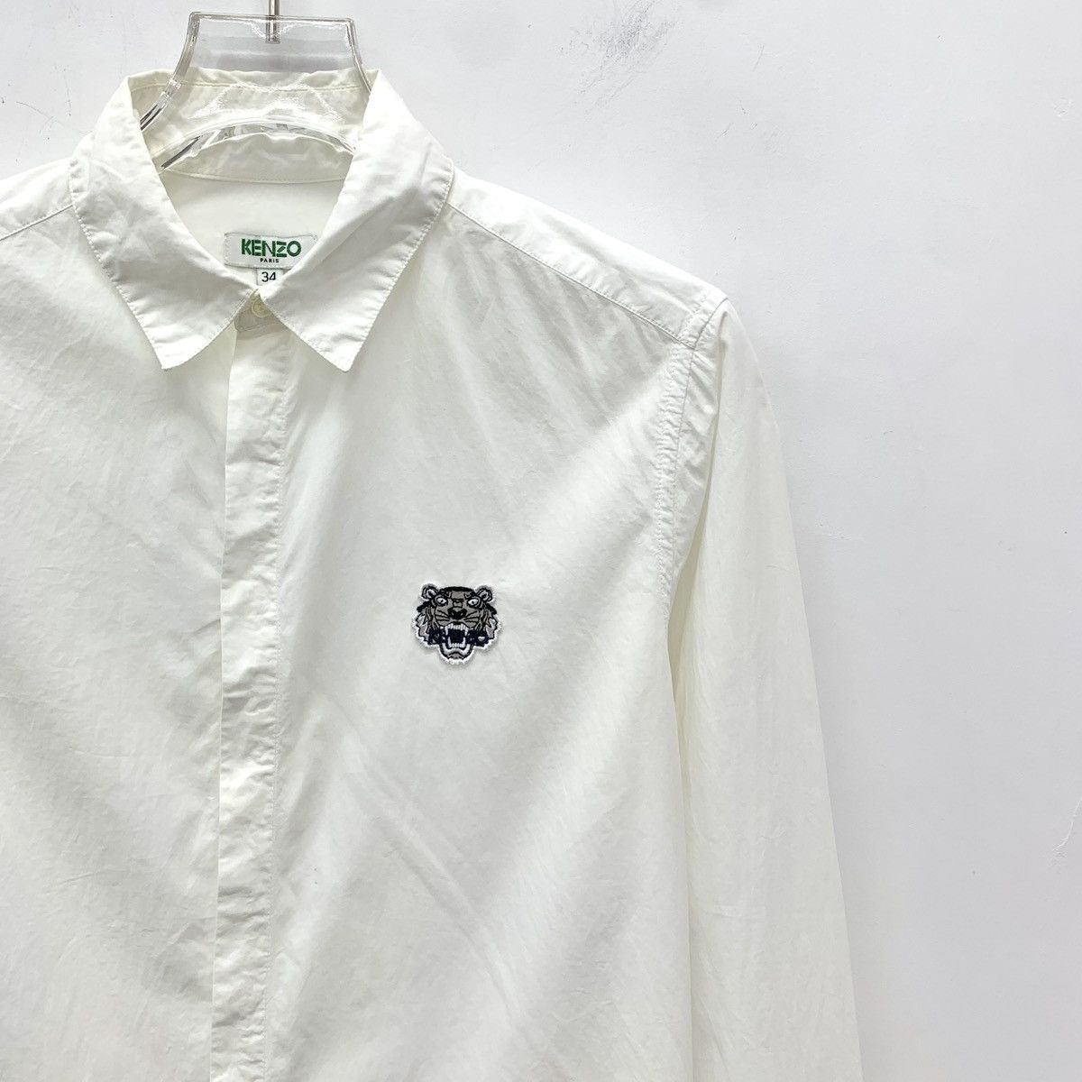 Kenzo Kenzo White Tiger Embroidered Long Sleeve Shirt K26WX Size XS / US 0-2 / IT 36-38 - 3 Thumbnail
