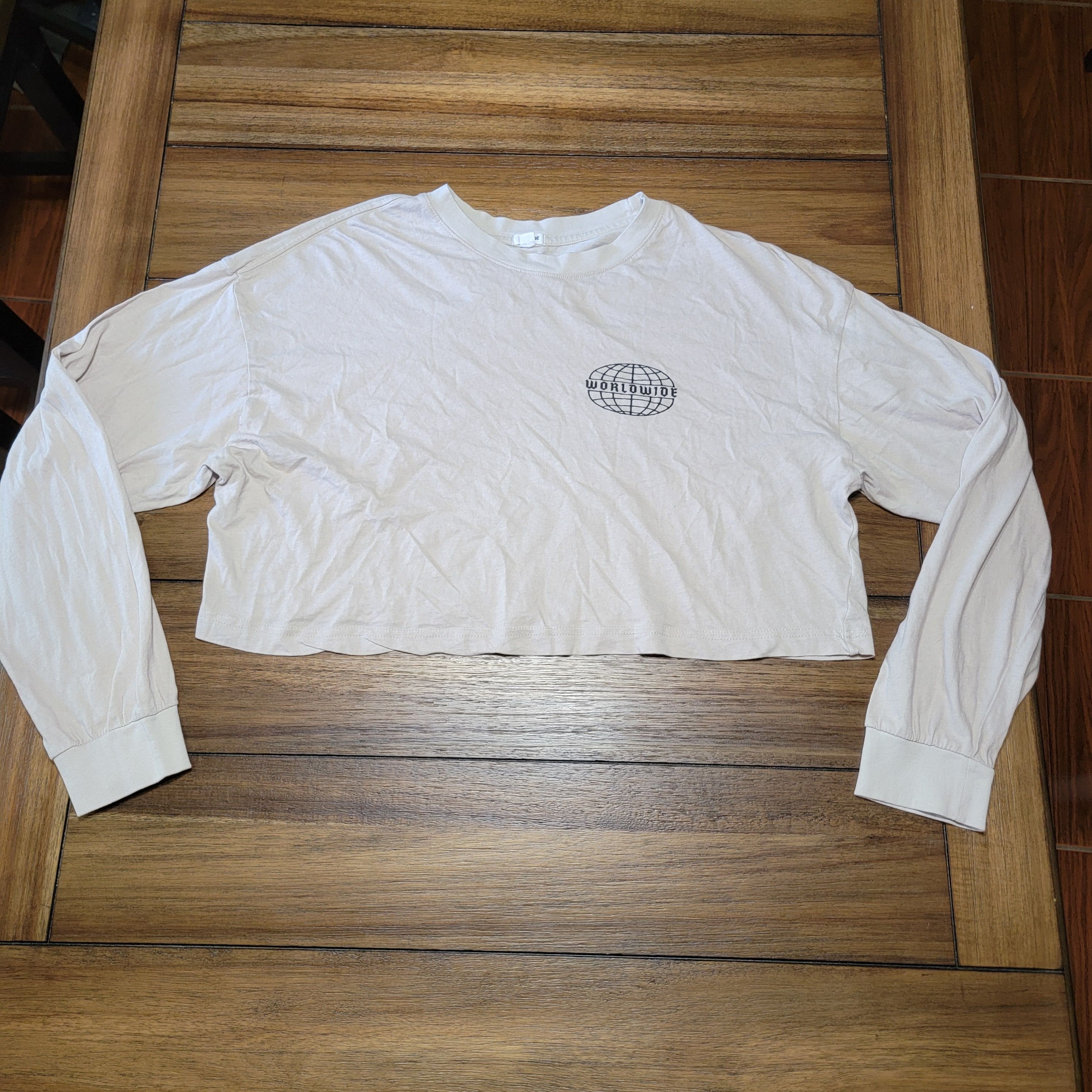 Garage Garage LS Crop Cream Tee "Rhythm Worldwide" - Size Medium Size M / US 6-8 / IT 42-44 - 3 Thumbnail