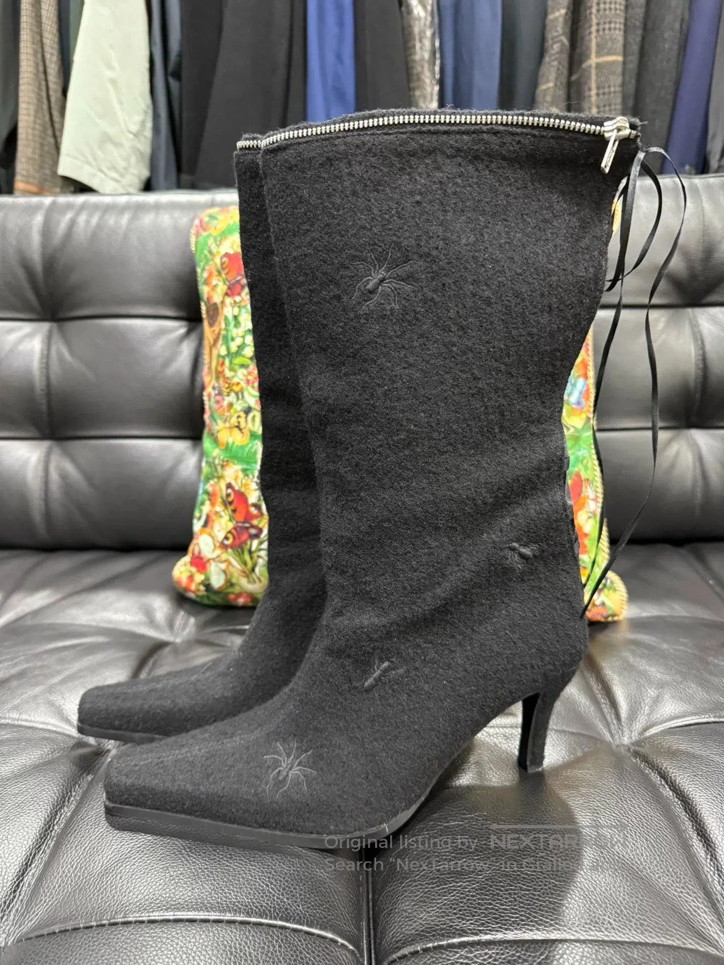 Comme des Garcons undercover guru guru embroidered insect long boots. Size US 6 / EU 39 - 2 Thumbnail