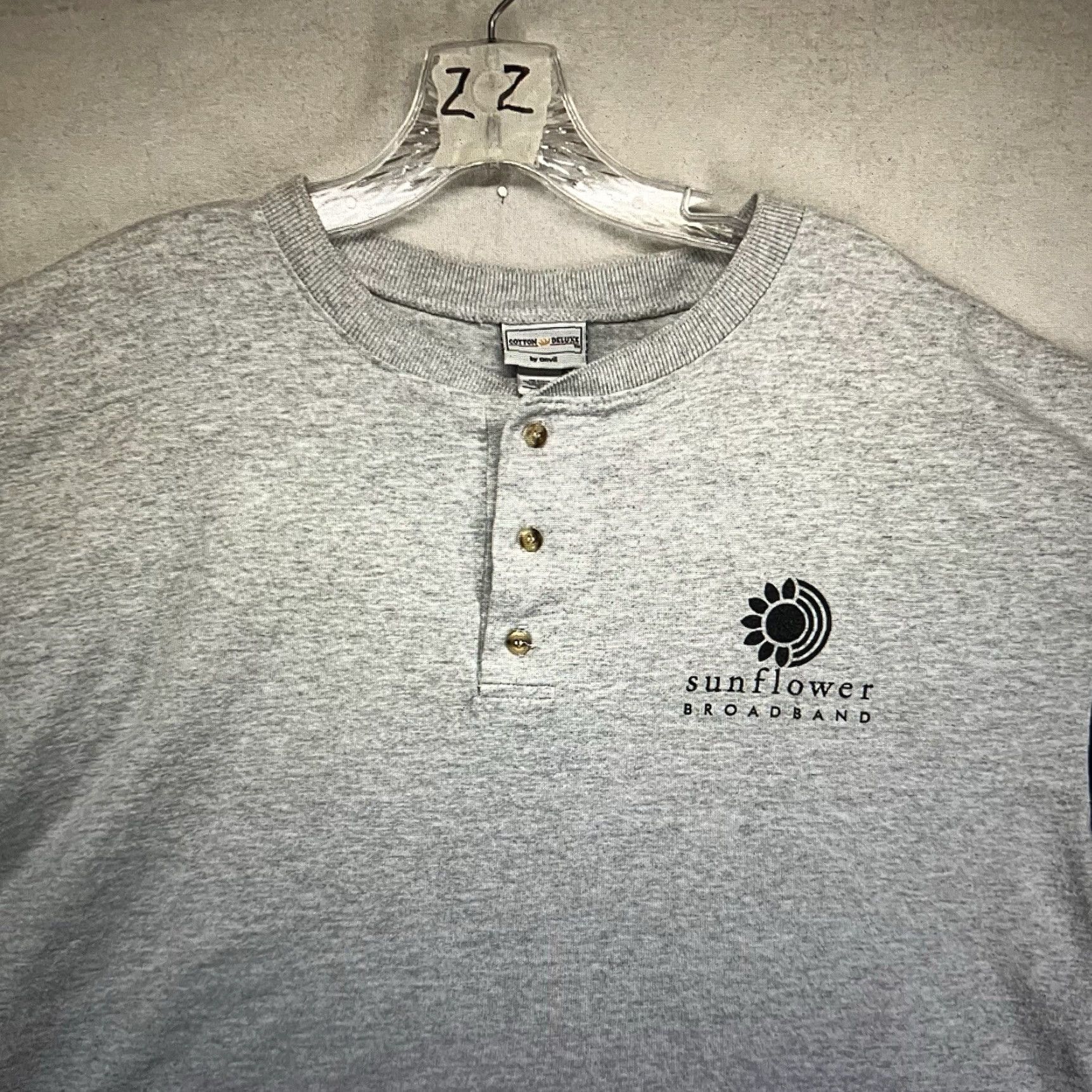 Anvil VINTAGE Anvil Graphic Print Henley T-Shirt Mens XL Gray Sunflower 90s Retro Size US XL / EU 56 / 4 - 6 Thumbnail
