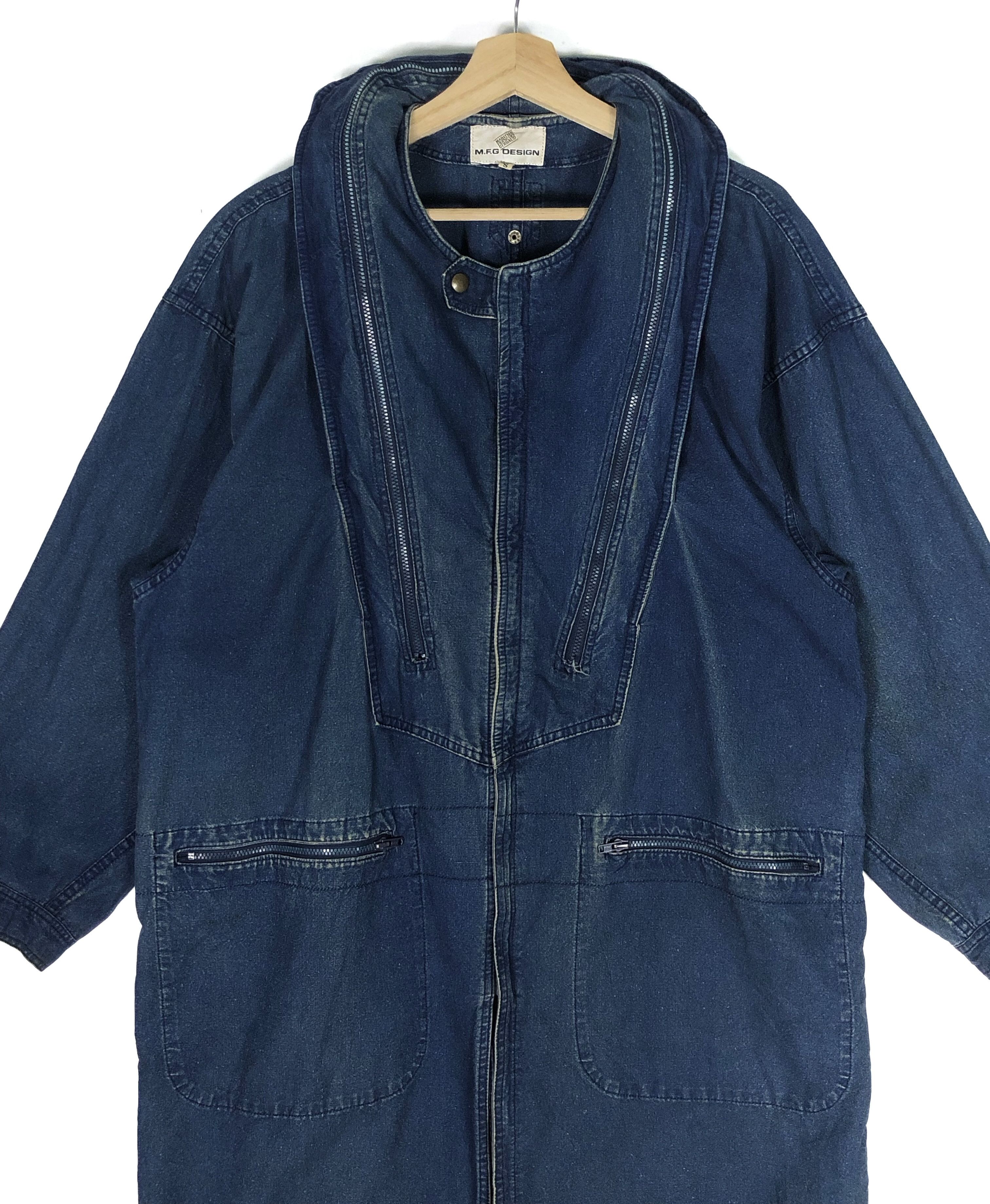 Marithe + Francois Girbaud RARE🔥80’S MFG NUN STYLE DENIM JACKET FLAP ZIP HOOD Size US L / EU 52-54 / 3 - 10 Thumbnail