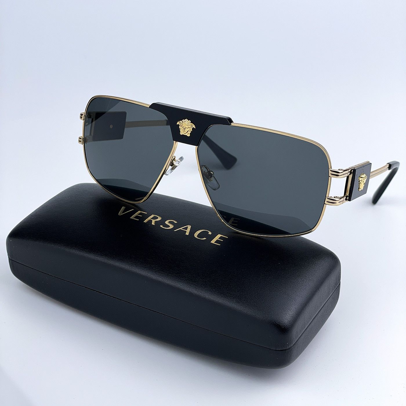 Versace NEW Versace VE2251 100287 Metal Pilot Unisex Sunglasses Size ONE SIZE - 1 Thumbnail