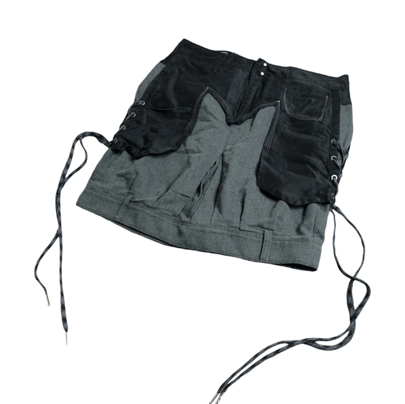 Marithe + Francois Girbaud The MfG Crisscross Laces Upside Down Skirt Size 26" / US 2 / IT 38 - 2 Thumbnail