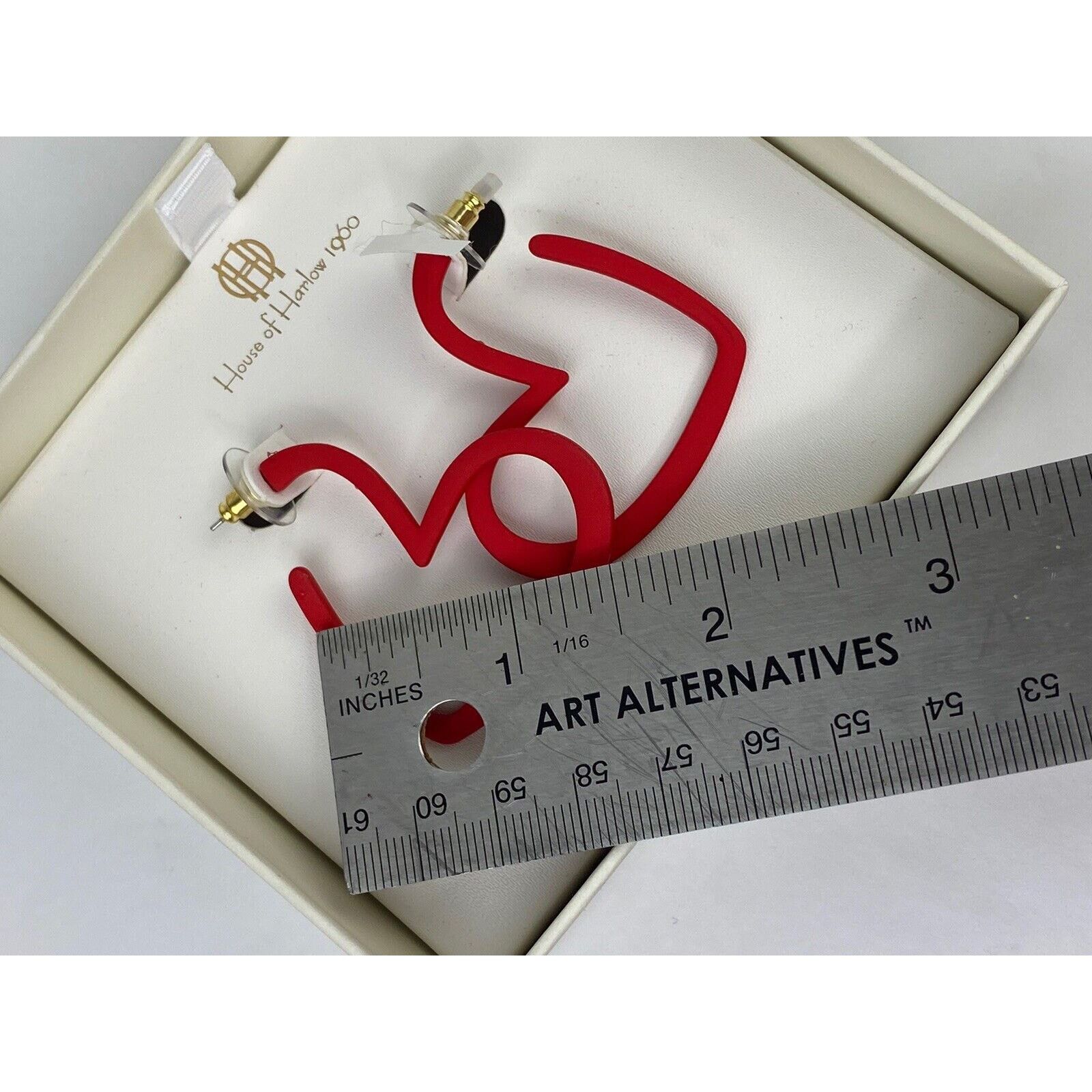 Other House Of Harlow 1960 Red Heart Open Hoop Earrings NEW Love Size ONE SIZE - 5 Thumbnail