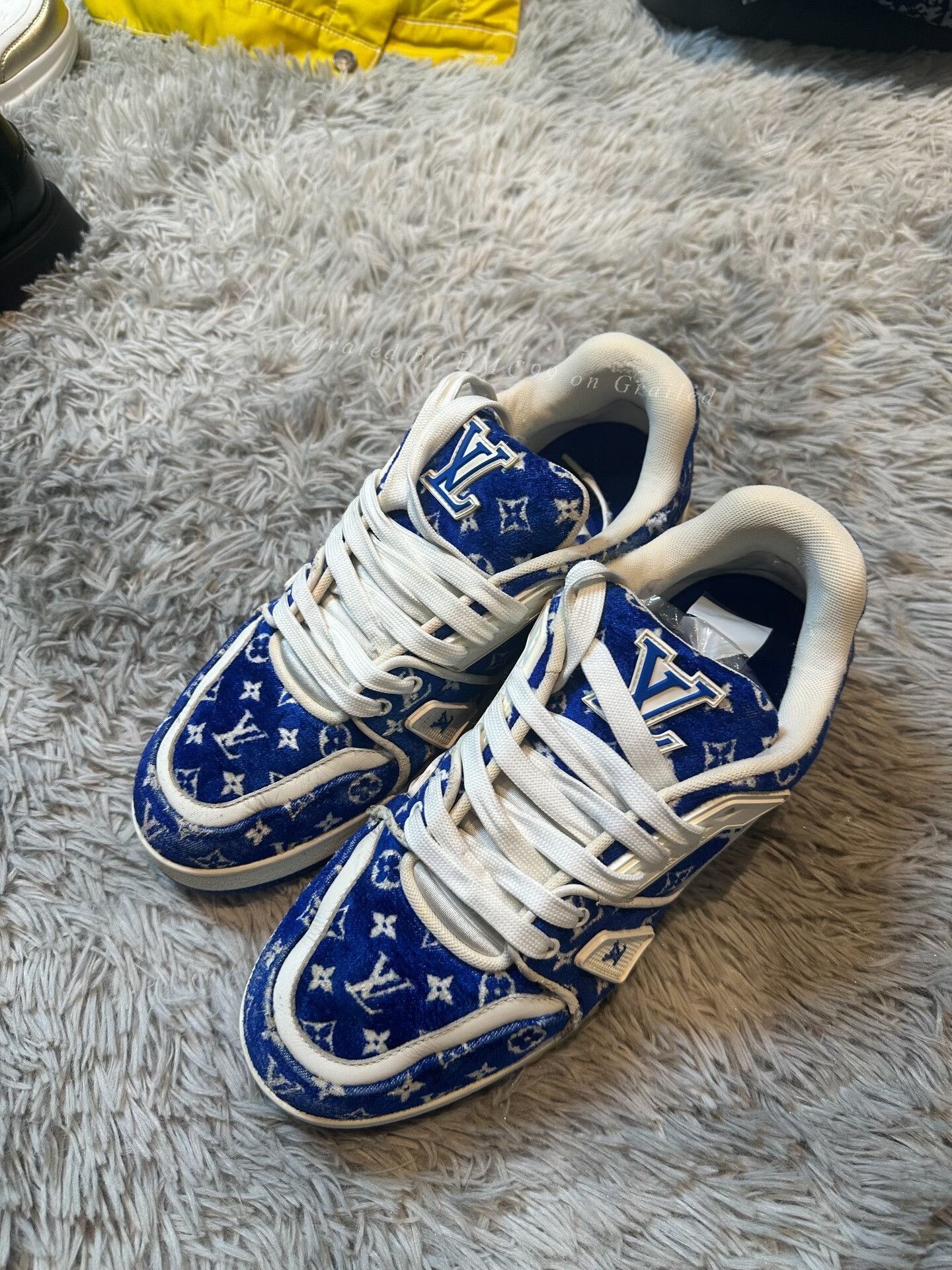 Louis Vuitton Louis Vuitton LV Trainer Blue Flocked Size US 7 / EU 40 - 1 Thumbnail