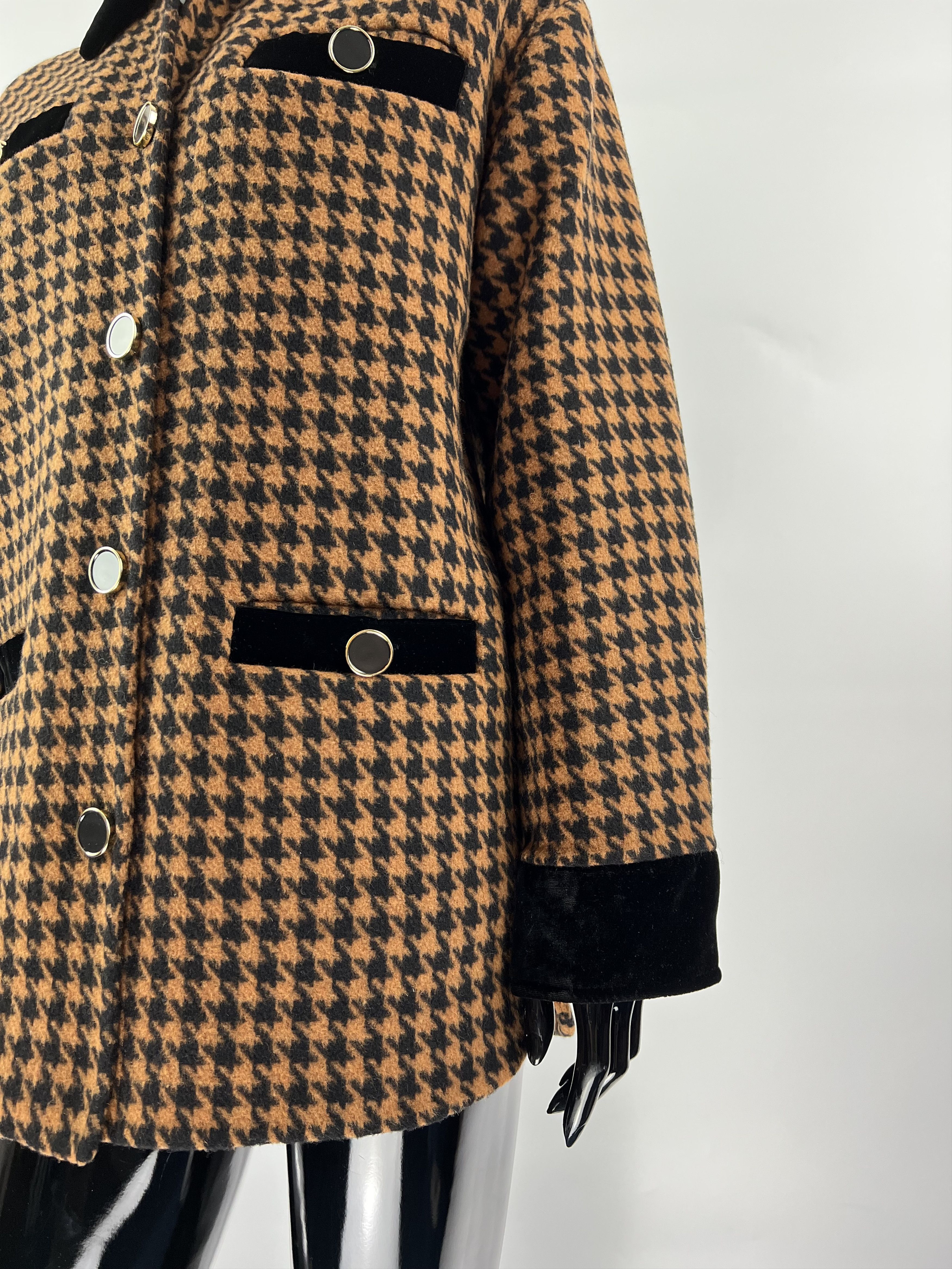 Sandro Women's Brown Black Wool Jacket Size 36