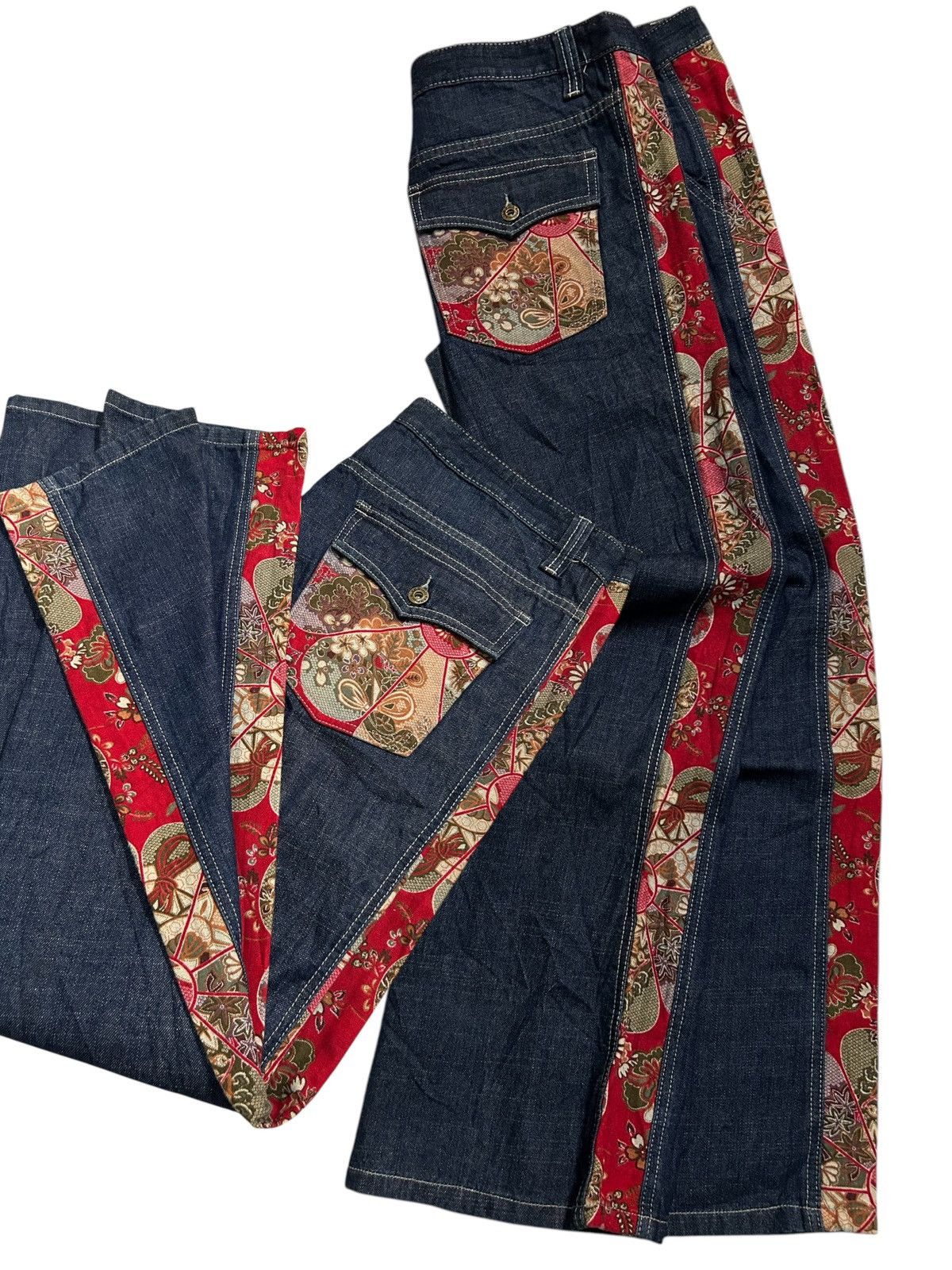 If Six Was Nine × KMRii × Le Grande Bleu (L.G.B.) Flare Japanese Tradisional Style Huo Jing Jeans Denim ☠️☠️ Size US 37 - 2 Thumbnail