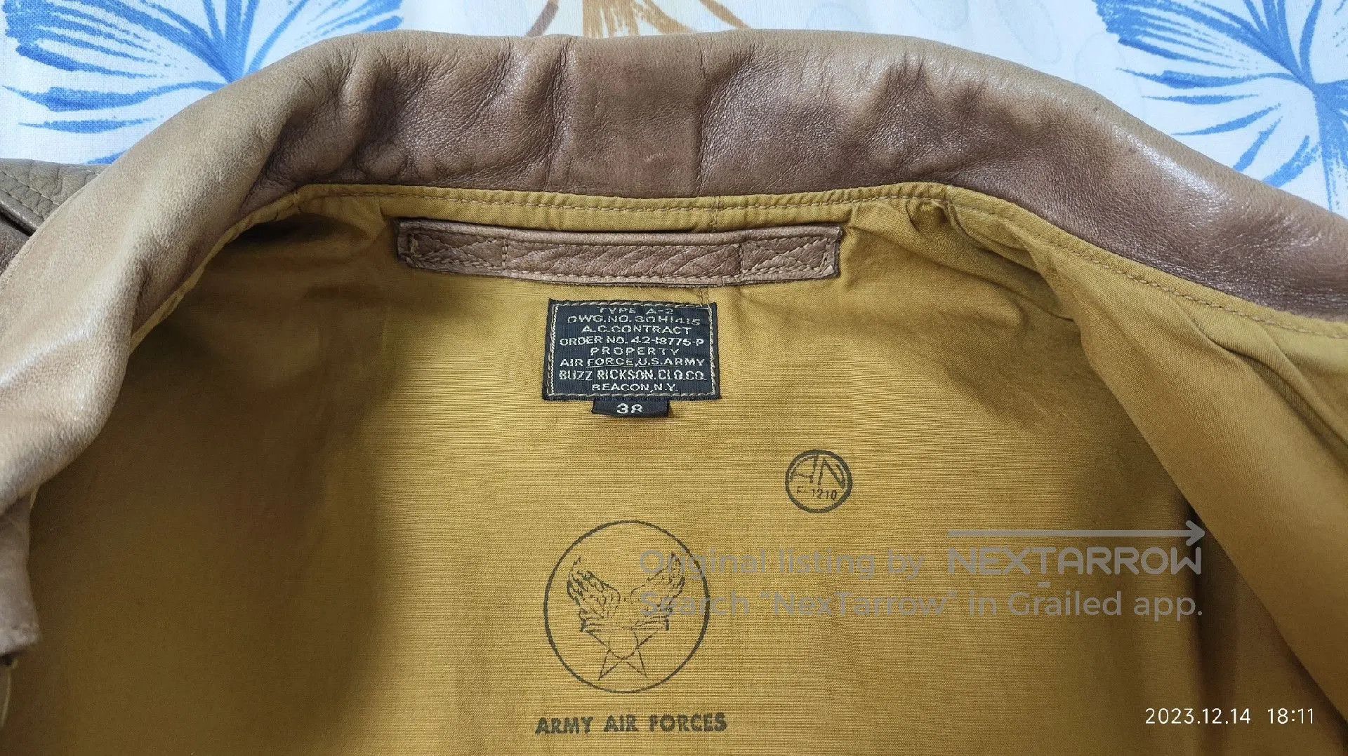 Buzz Rickson's Buzz Rickson Horsehide A2 Flight Jacket. Size US M / EU 48-50 / 2 - 4 Thumbnail