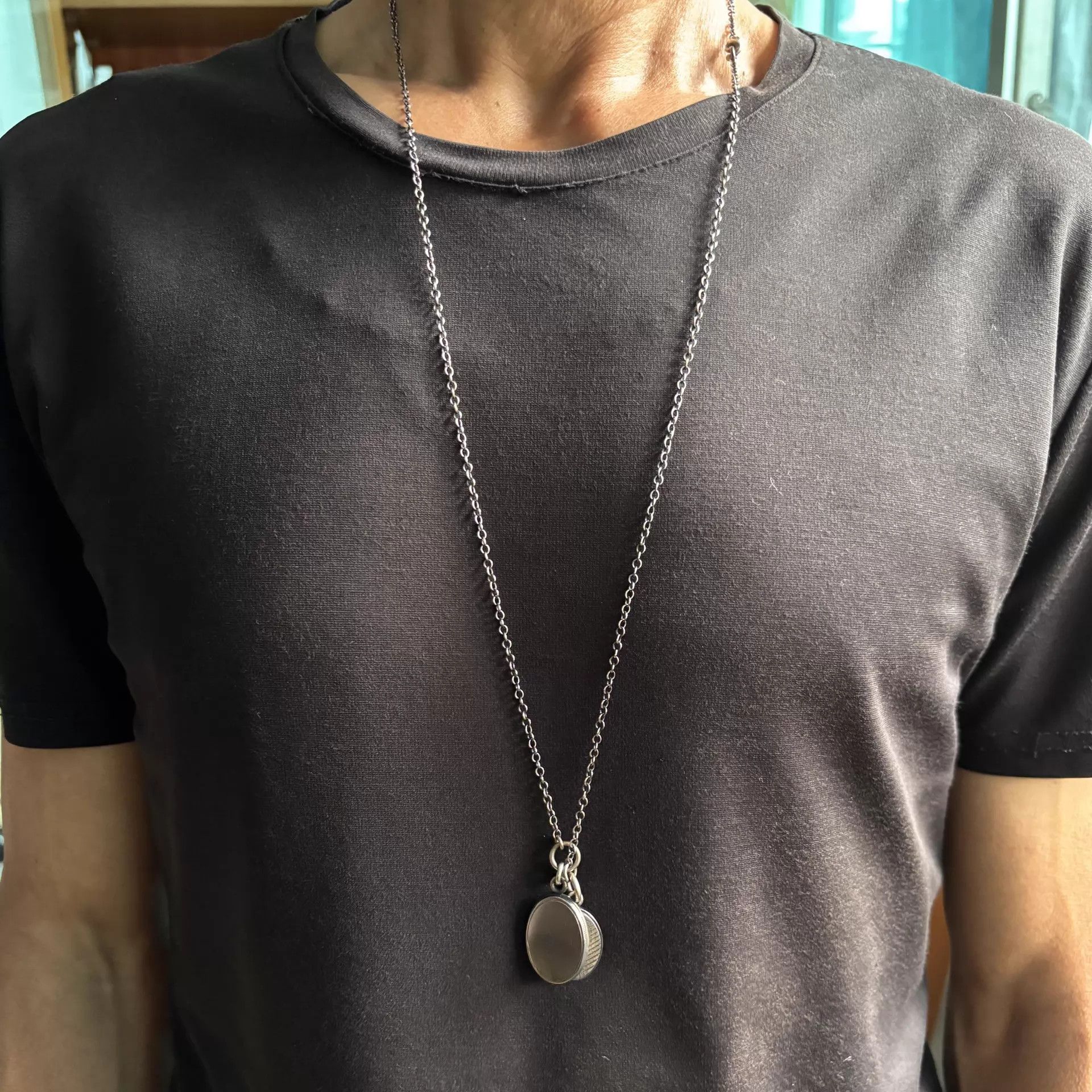 Werkstatt Munchen Werkstatt Munchen M3861 Distressed 2 Silver Tag Necklace Size ONE SIZE - 2 Thumbnail
