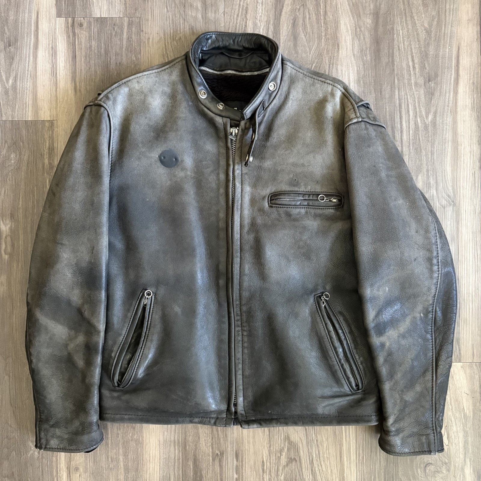Schott × Vintage Vintage Schott 141 Cowhide Leather Cafe Racer Jacket 42 Size US L / EU 52-54 / 3 - 13 Thumbnail