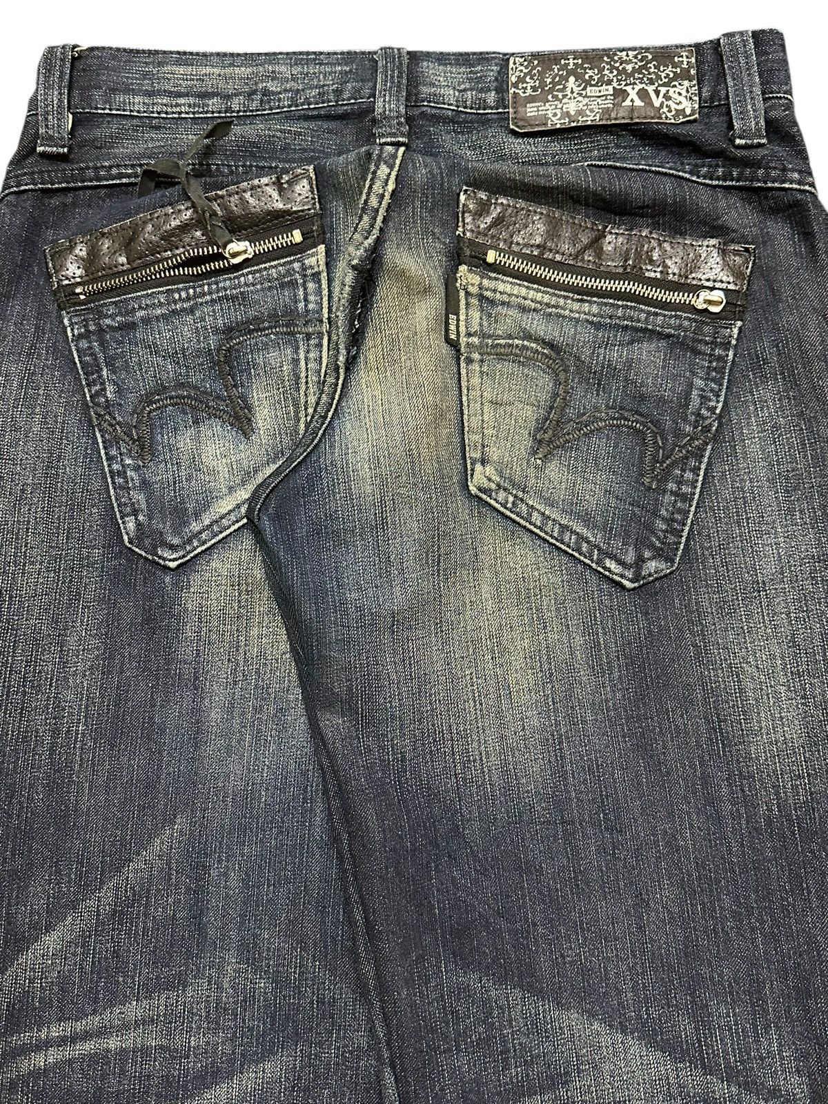 Edwin Exclusive Vintage Edwin XV Faded Wash Whisker Clawmark Style Size US 31 - 6 Thumbnail