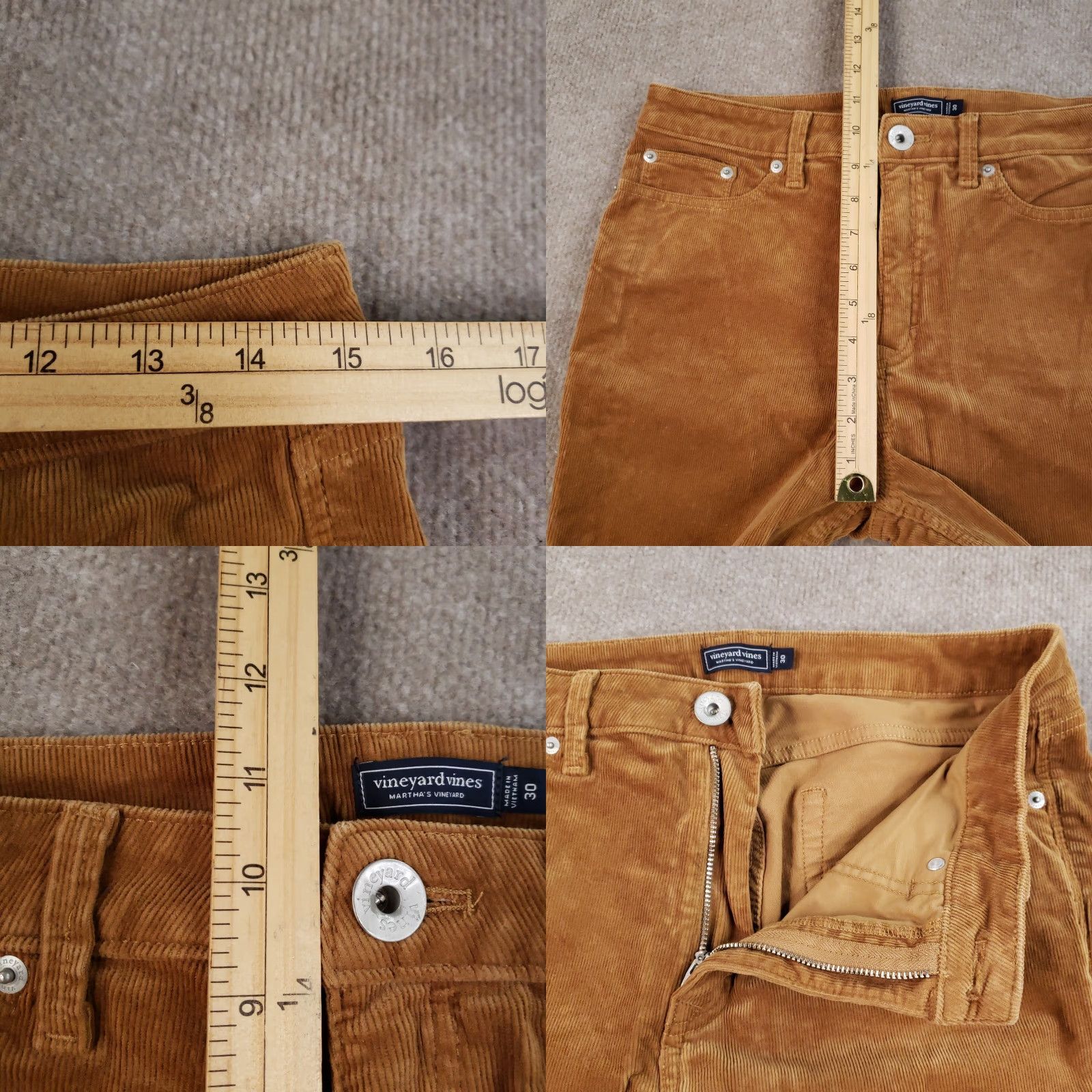 Vineyard Vines Vineyard Vines Pants Mens 30 Brown Corduroy Straight Leg Stretch Casual Size 30" / US 8 / IT 44 - 8 Thumbnail