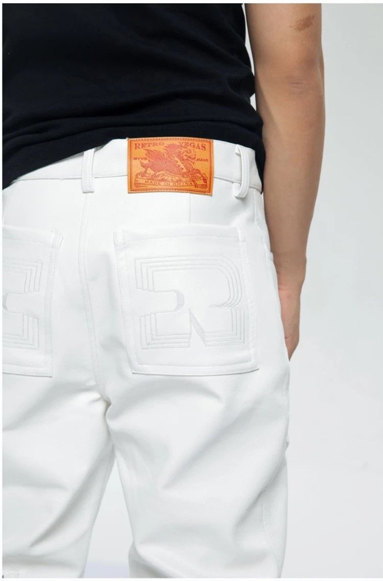Leather × Vintage Cool White Pu Leather Pants Men Size US 32 / EU 48 - 8 Thumbnail