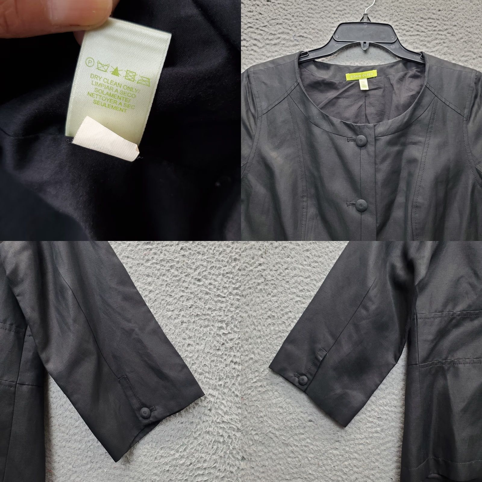 Vintage Sigrid Olsen Jacket Womens Size 14 Black Lined Long Sleeve Button Front Size XL / US 12-14 / IT 48-50 - 8 Thumbnail