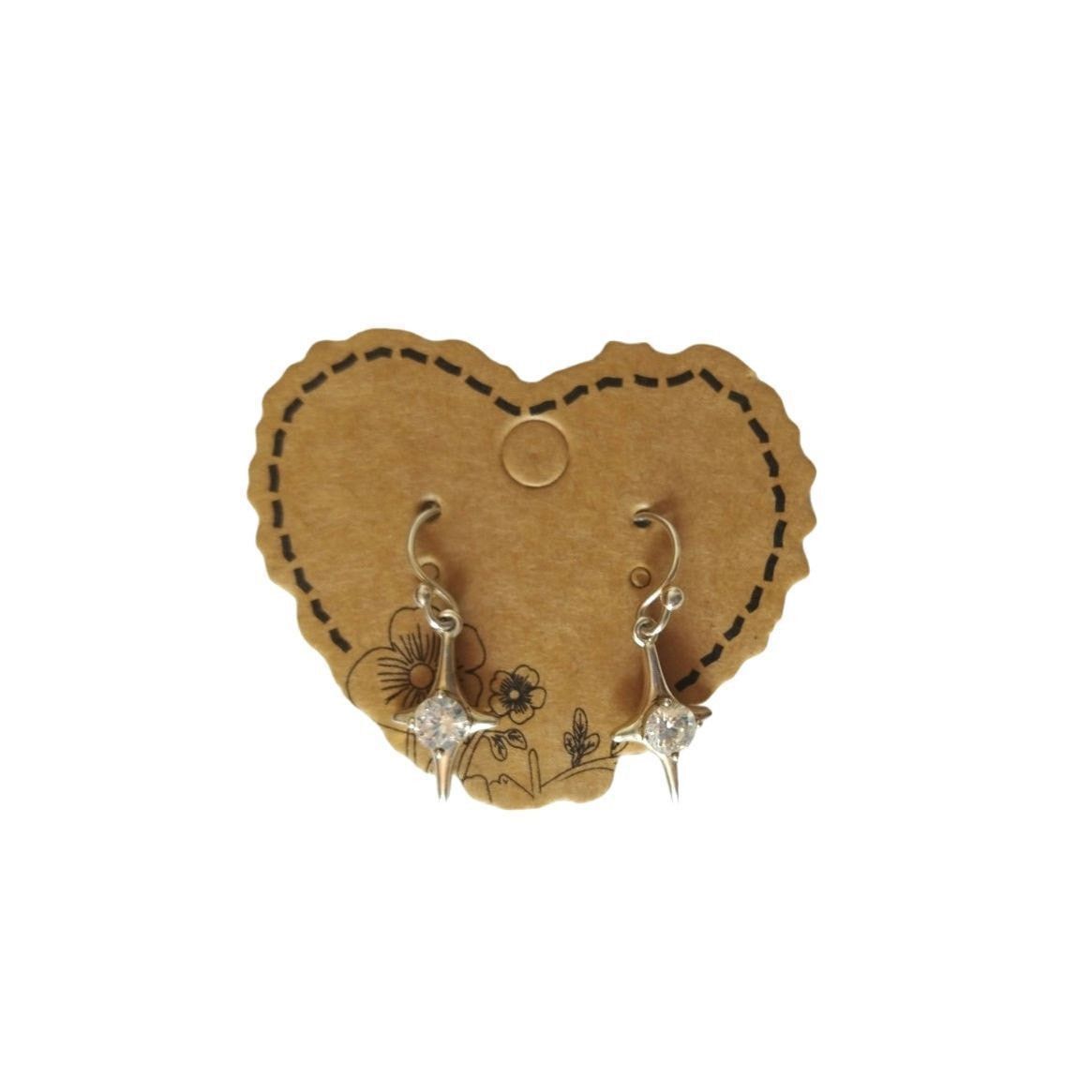 The Unbranded Brand Star Crystal Dangle Earrings NVC Yellow Gold Sterling Silver Size ONE SIZE - 2 Thumbnail