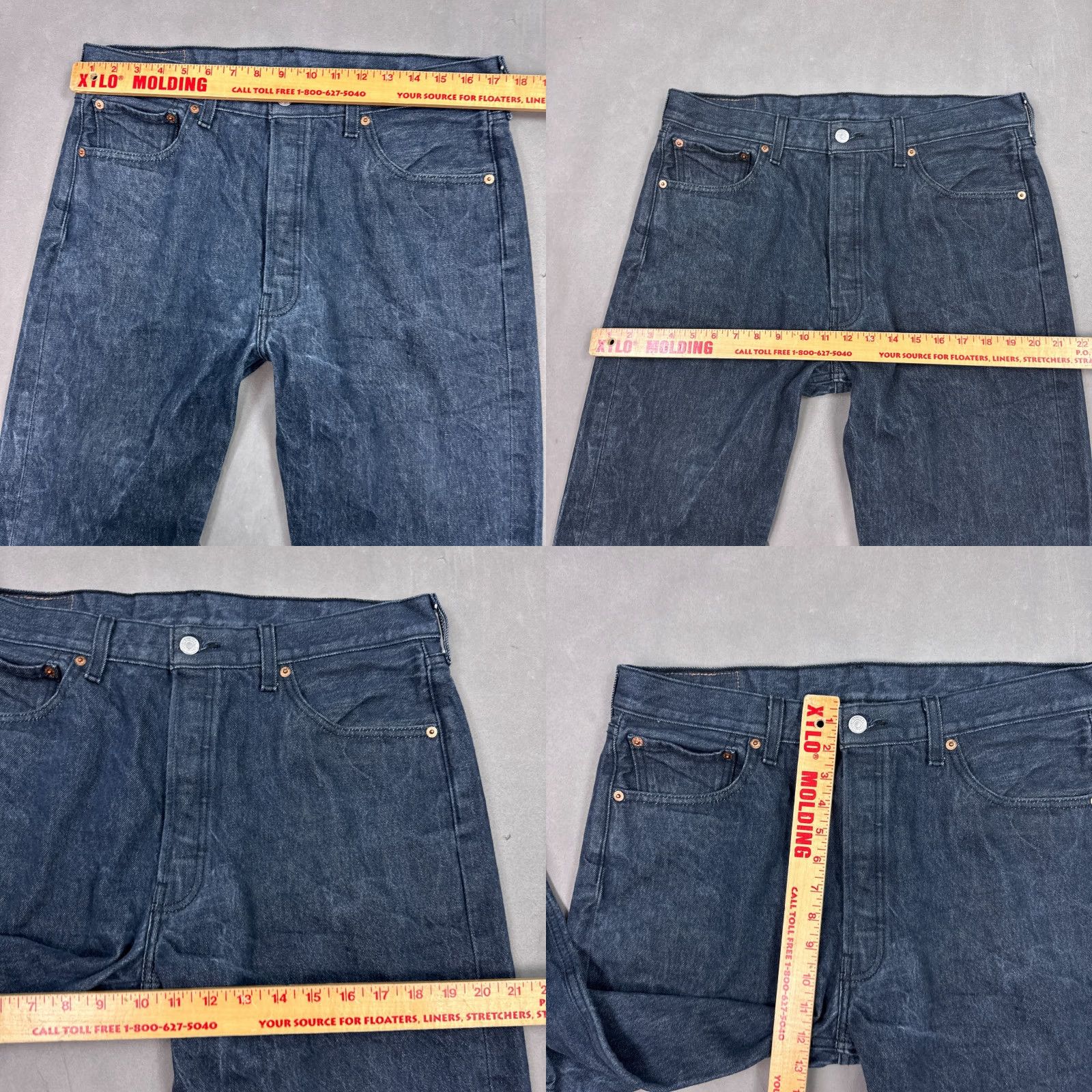 Levi's Levi's 501 Jeans Mens 34x30 Blue Denim Pants Button Fly Dark Faded Jeans Regular Men Size US 36 / EU 52 - 9 Thumbnail