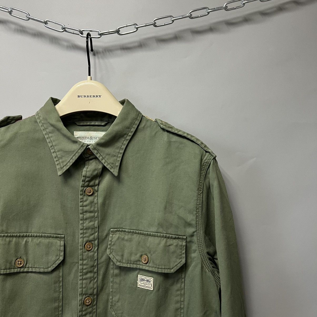 Denim & Supply Ralph Lauren Ralph Lauren Flag-Back USA 🇺🇸 Military Shirt Long Sleeve y2k Size US M / EU 48-50 / 2 - 17 Thumbnail