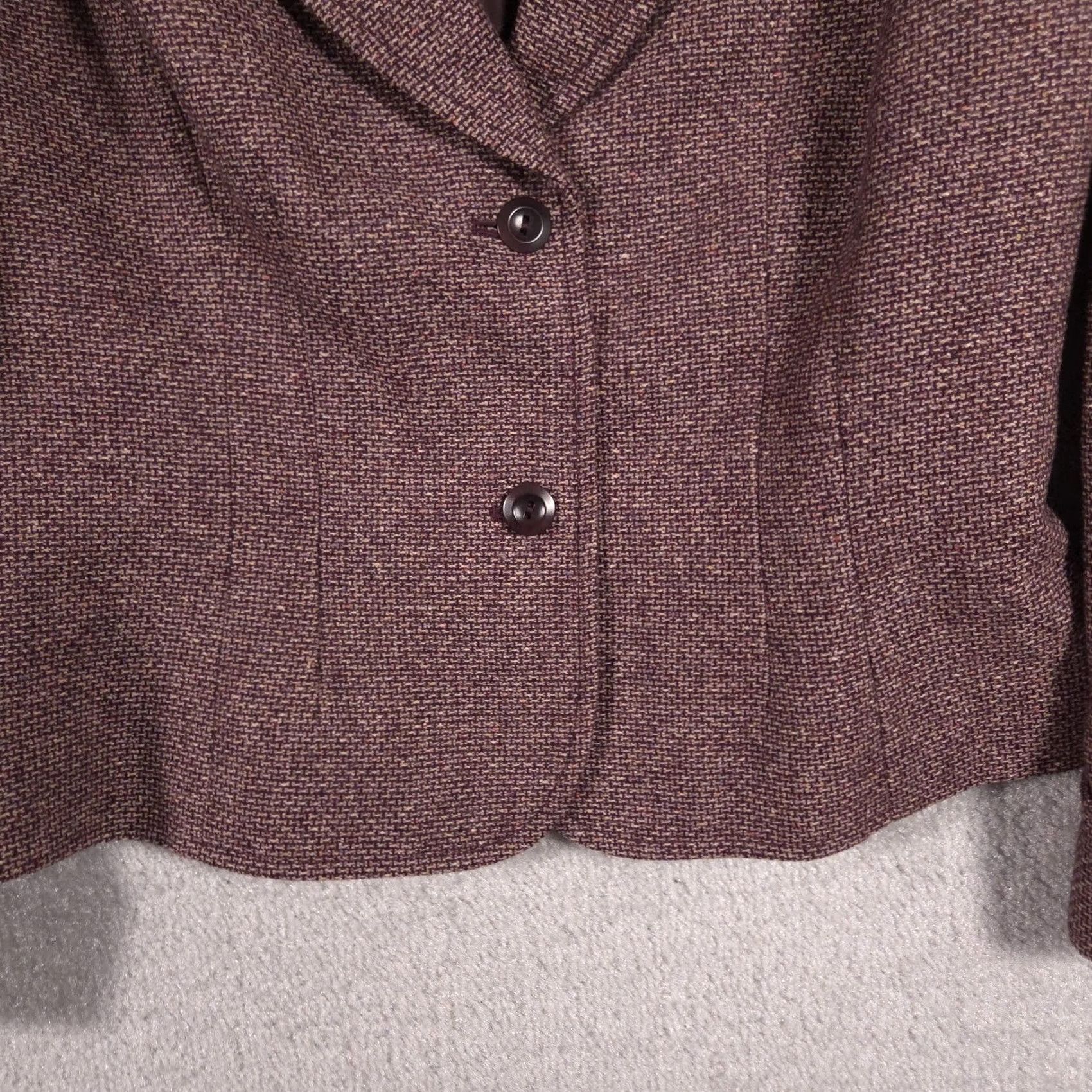 Nine West Nine West Blazer Womens 10 Brown Tweed Two Button Lined Suit Jacket Career Size L / US 10 / IT 46 - 5 Thumbnail