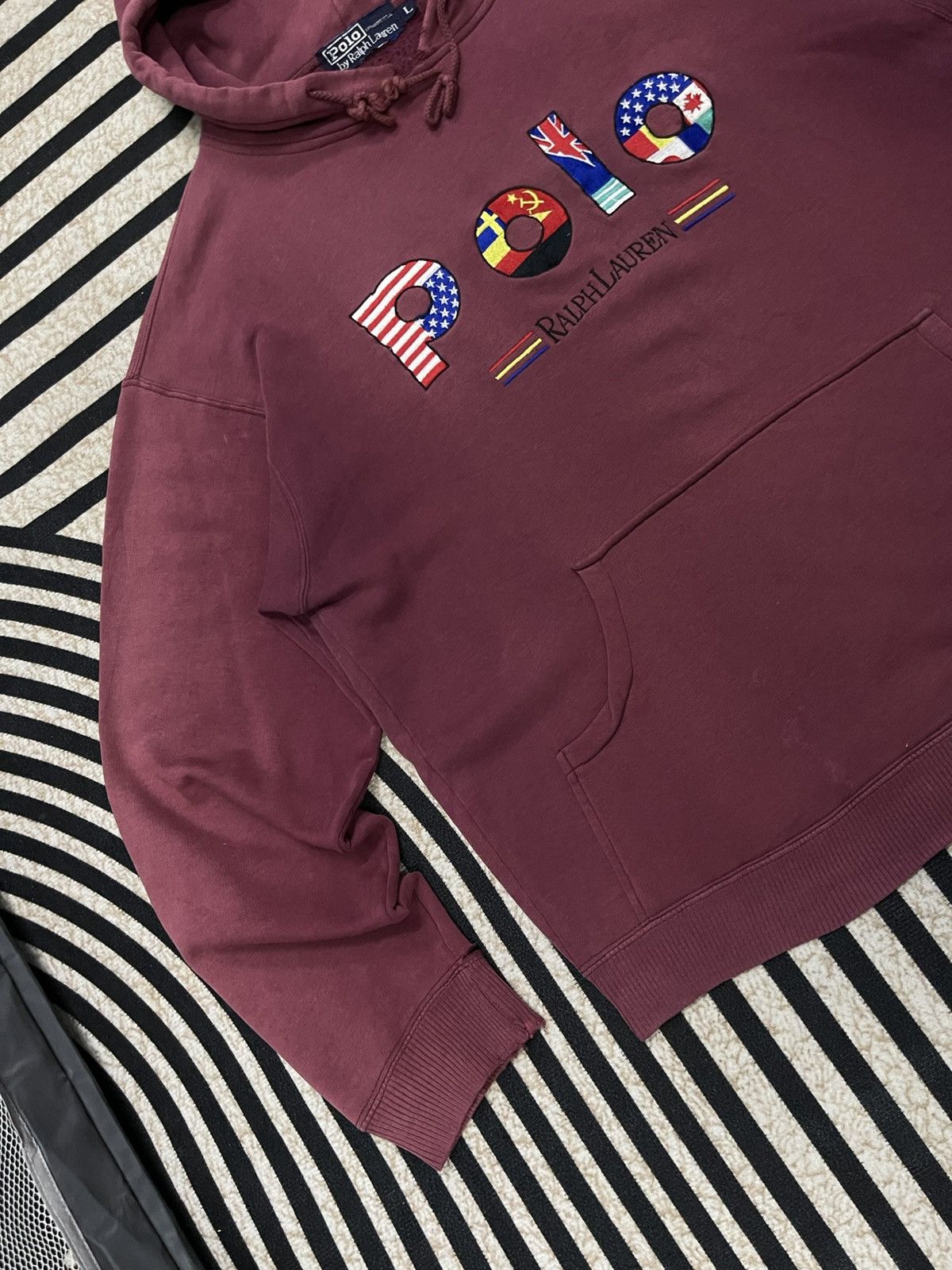 Polo Ralph Lauren × Vintage 90s POLO RALPH LAUREN EMBROIDERED LOGO DISTRESSED HOODIE Size US L / EU 52-54 / 3 - 5 Thumbnail