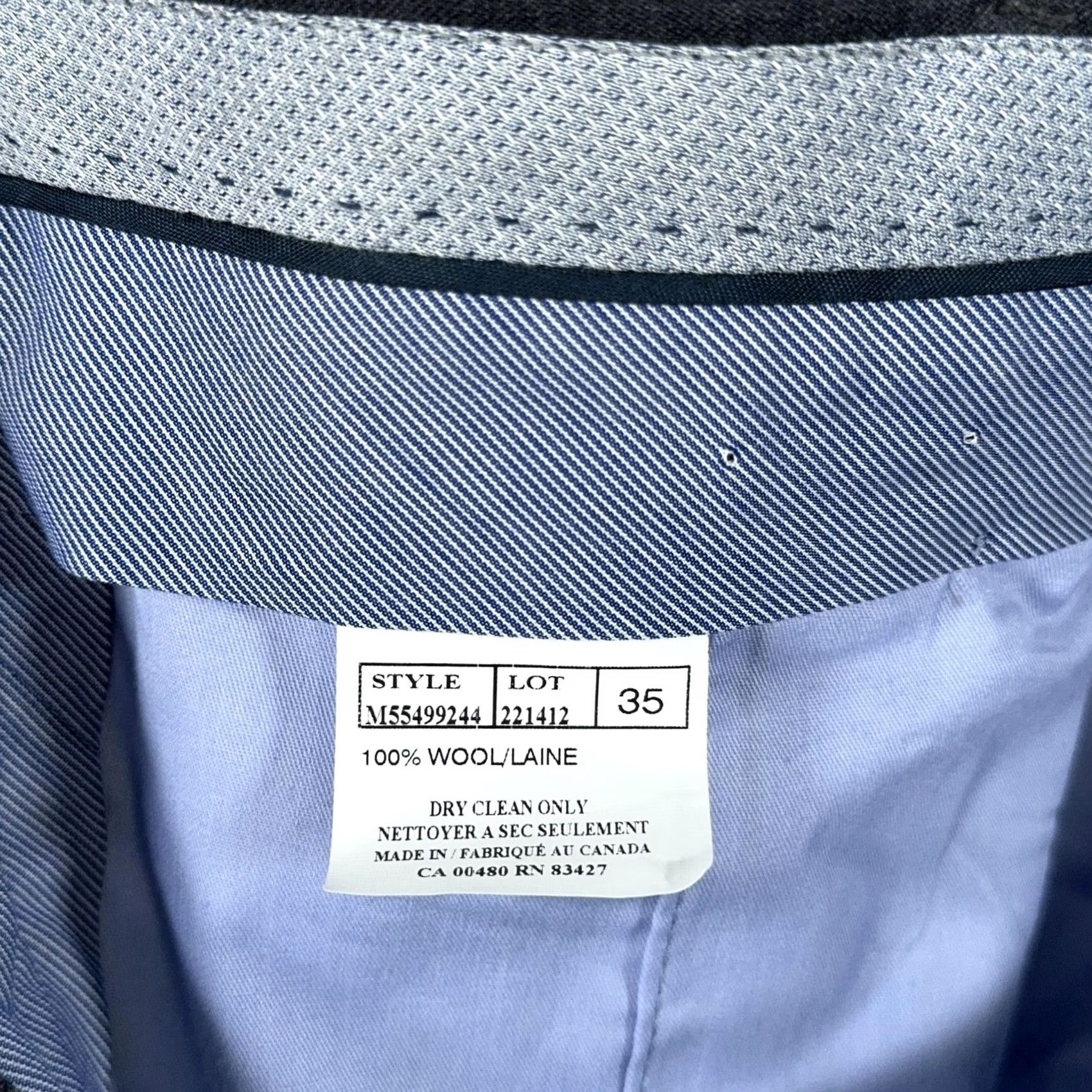 Howler Brothers Miller Brothers Wool Dress Pants Mens 35x30 Gray Comfort-EZE Straight Front Flat Front Pockets Wide Vintage No Size US 35 - 5 Thumbnail