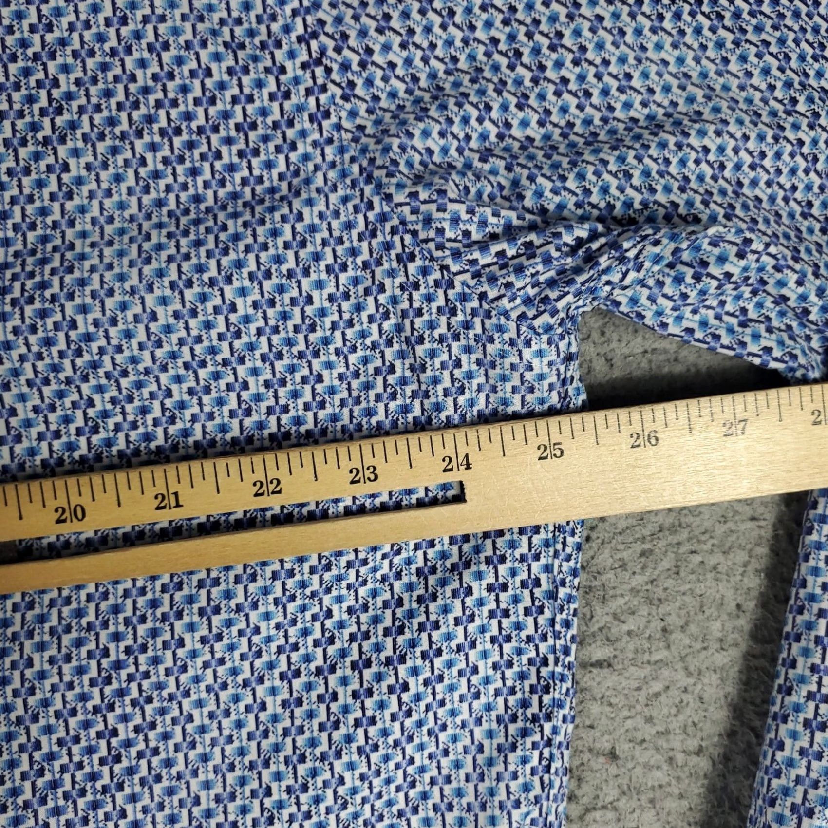 BUGATCHI Bugatchi Uomo Shirt Mens 2XL Blue Plaid Button-Up Long Sleeve Geometric Pattern Casual Formal Workwear Size US XXL / EU 58 / 5 - 5 Thumbnail