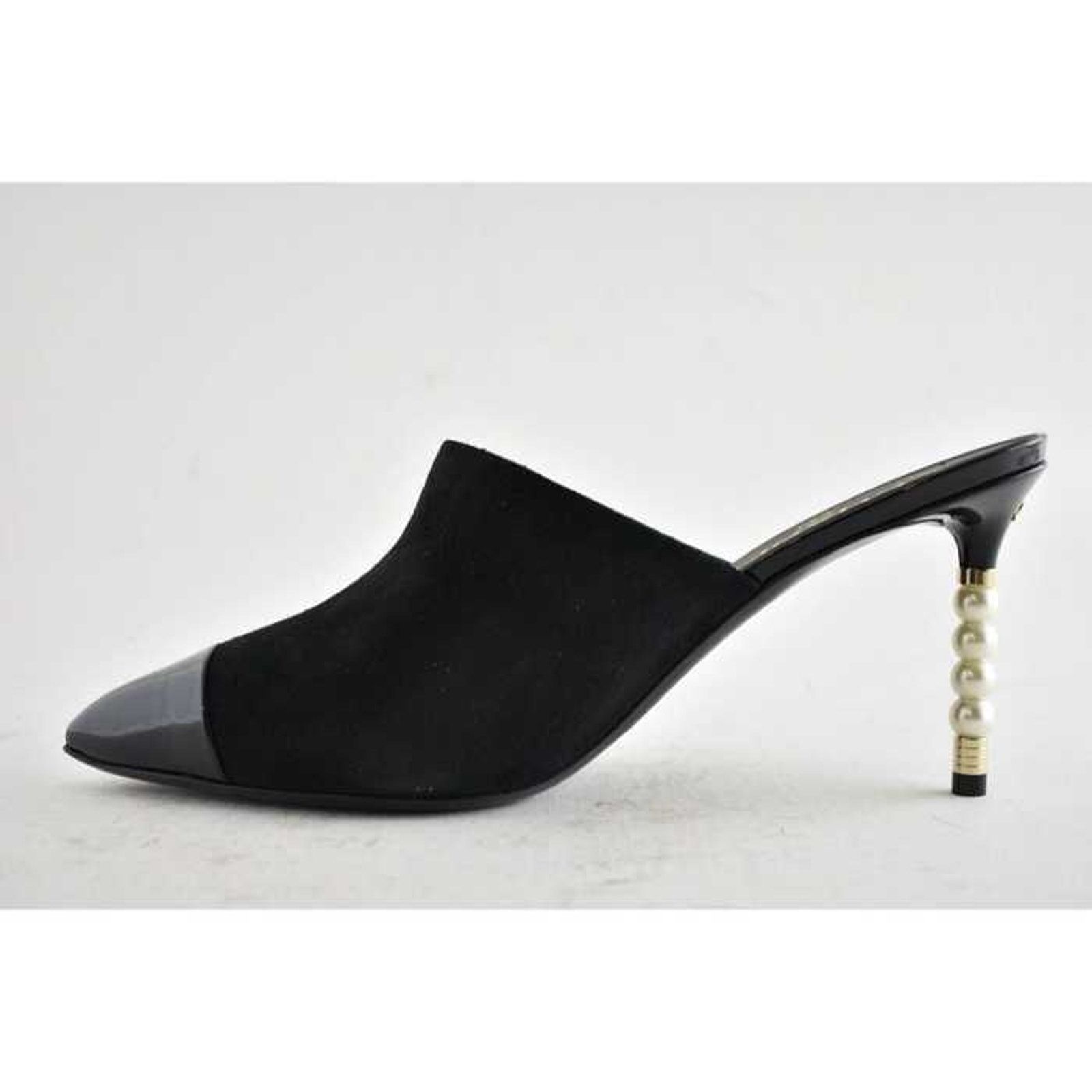 Chanel 20C Paris In Rome Pearl Patent CC Mule Slide Heel Pump 41 Size US 11 / IT 41 - 5 Thumbnail