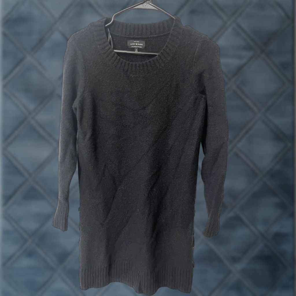 Lucky Brand Lucky Brand Dress Womens Small Black Long Sleeve Sweater Dress Casual Ladies Size S / US 4 / IT 40 - 1 Thumbnail