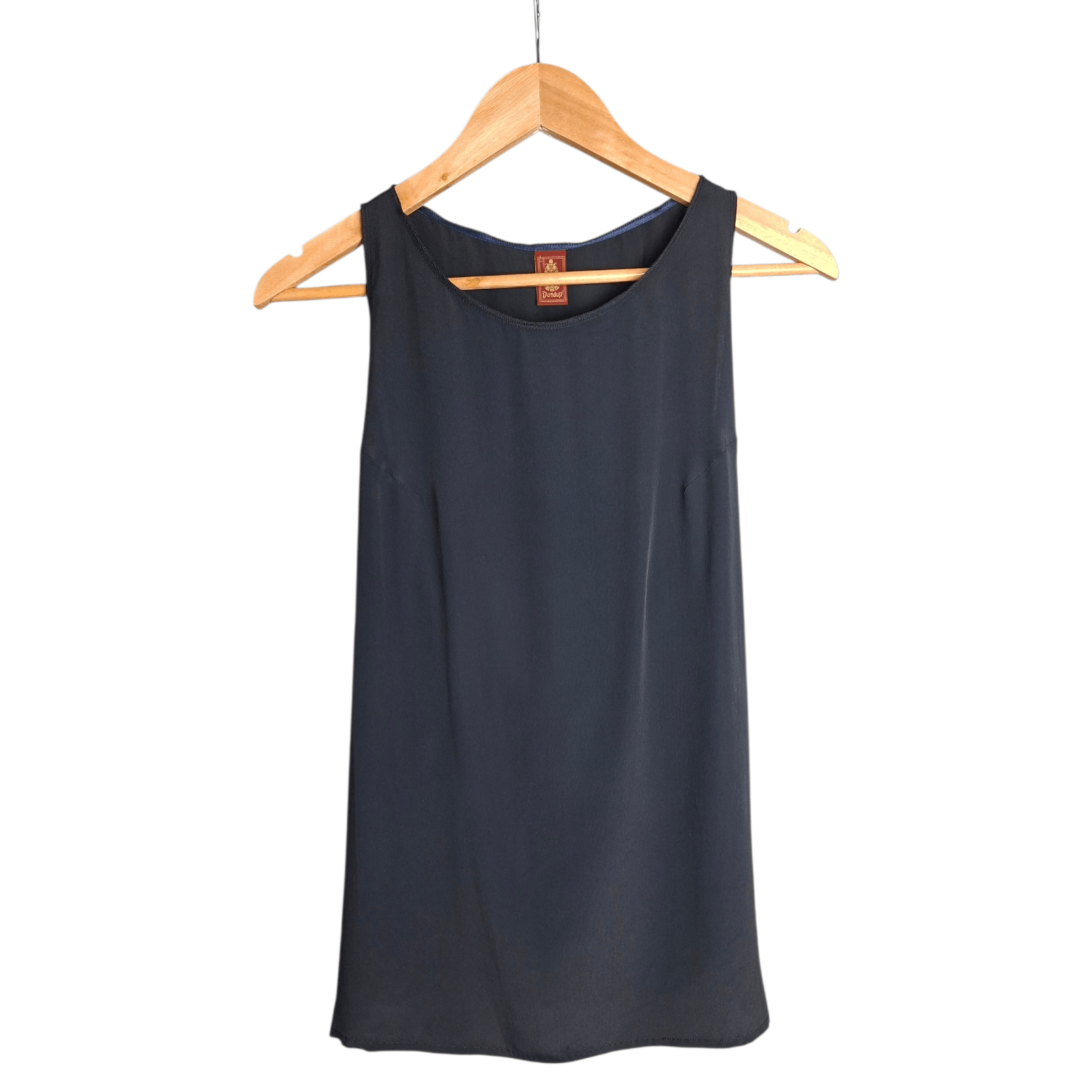 Dondup Dondup Italy Navy Silk Blend Tank Top | Minimalist Size S / US 4 / IT 40 - 1 Thumbnail
