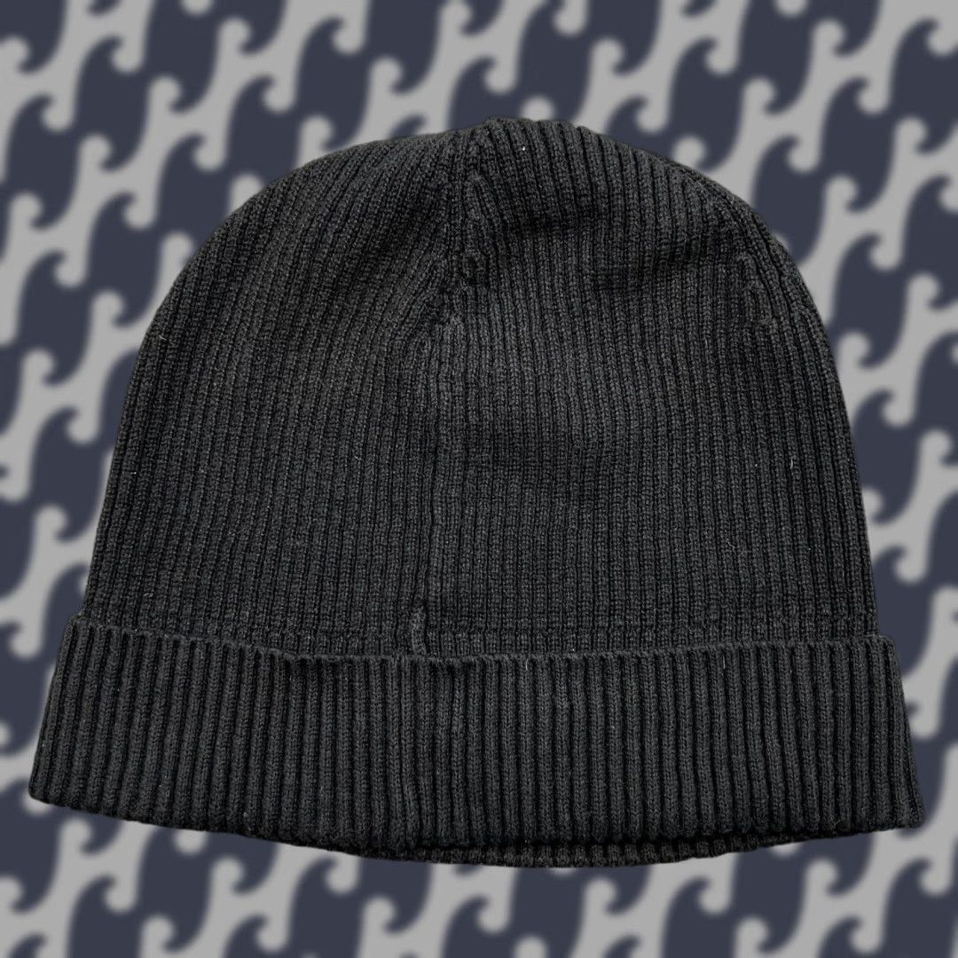 Arket ARKET Beanie Hat One Size Black Ribbon Cuffed Cotton Beanie Unisex Adults Knit Thermal Size ONE SIZE - 1 Thumbnail