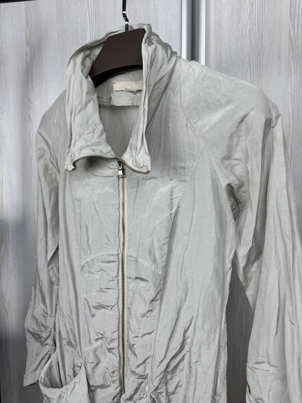 Transit Transit Par Such TR-900 Beige Metal Designer Full Zip Coat Size XS / US 0-2 / IT 36-38 - 6 Thumbnail