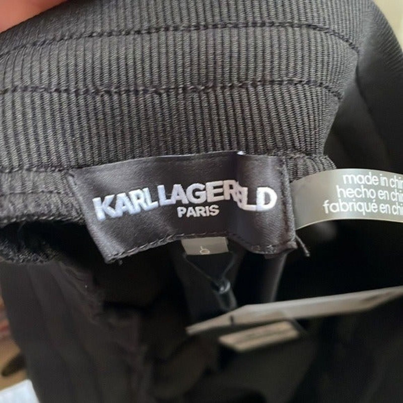 Karl Lagerfeld Karl Lagerfeld Satin Joggers Lace Trim Back Drawstring M Size 30" / US 8 / IT 44 - 6 Thumbnail