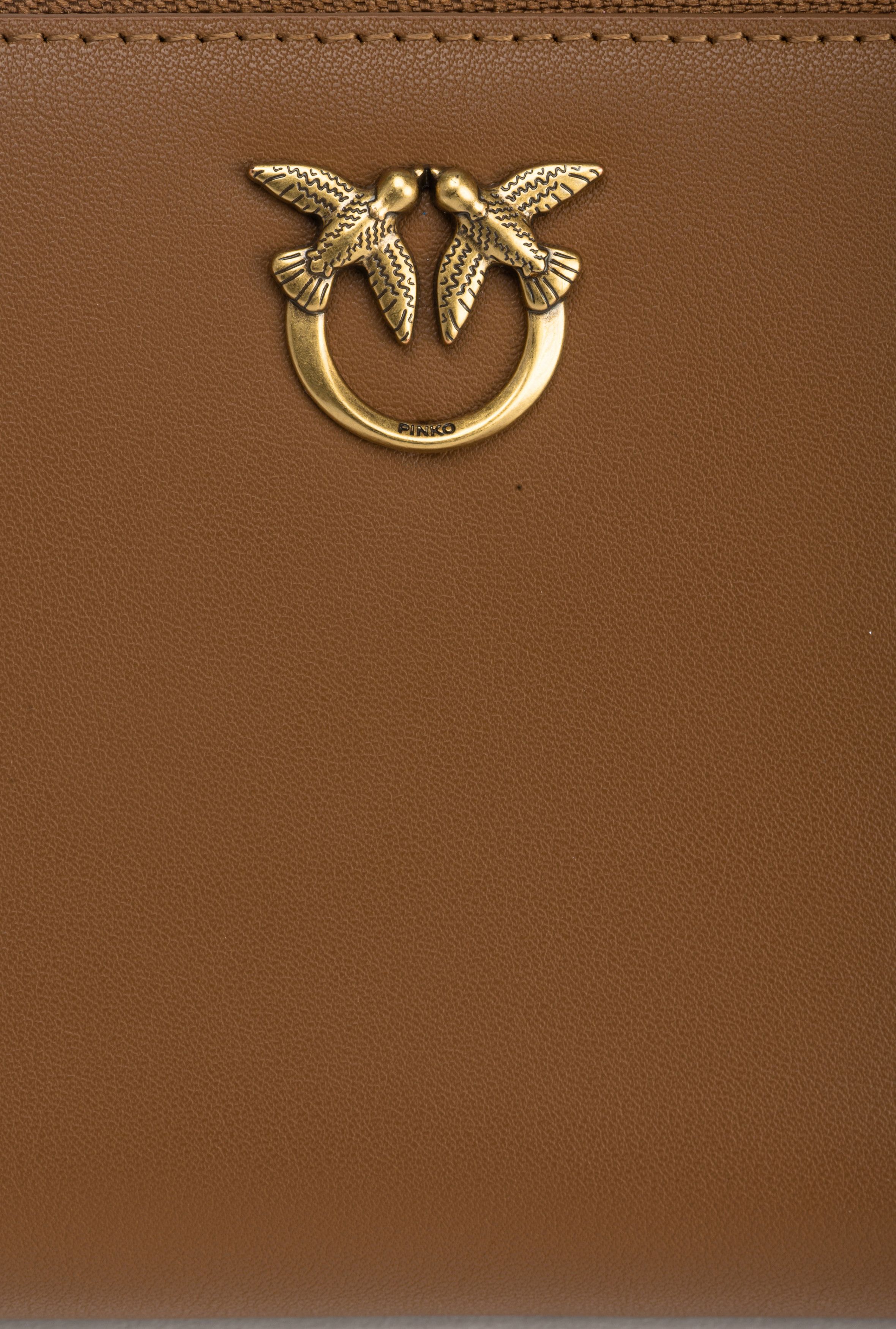 Pinko o1s22i1n0824 Size: OS / Leather Zip-Around Wallet in Brown Size ONE SIZE - 4 Thumbnail