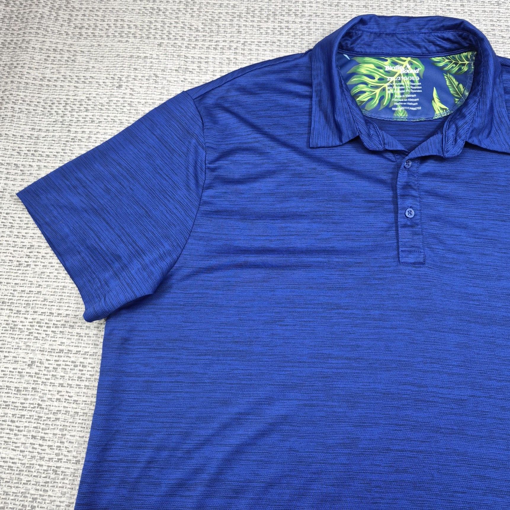Vintage Birdie Bound Polo Shirt Mens 3XL Blue Stretch Solid Knit Tech Shirt Polo Mens 3XL Blue Size US XXL / EU 58 / 5 - 3 Thumbnail