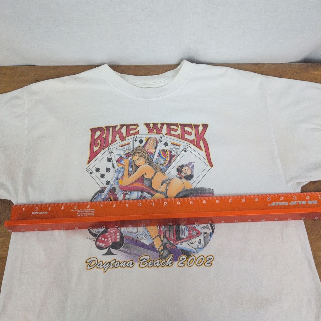 Gildan × Vintage 2002 Daytona Bike Week Lady Luck Pin Up T Shirt XL Size US XL / EU 56 / 4 - 6 Thumbnail