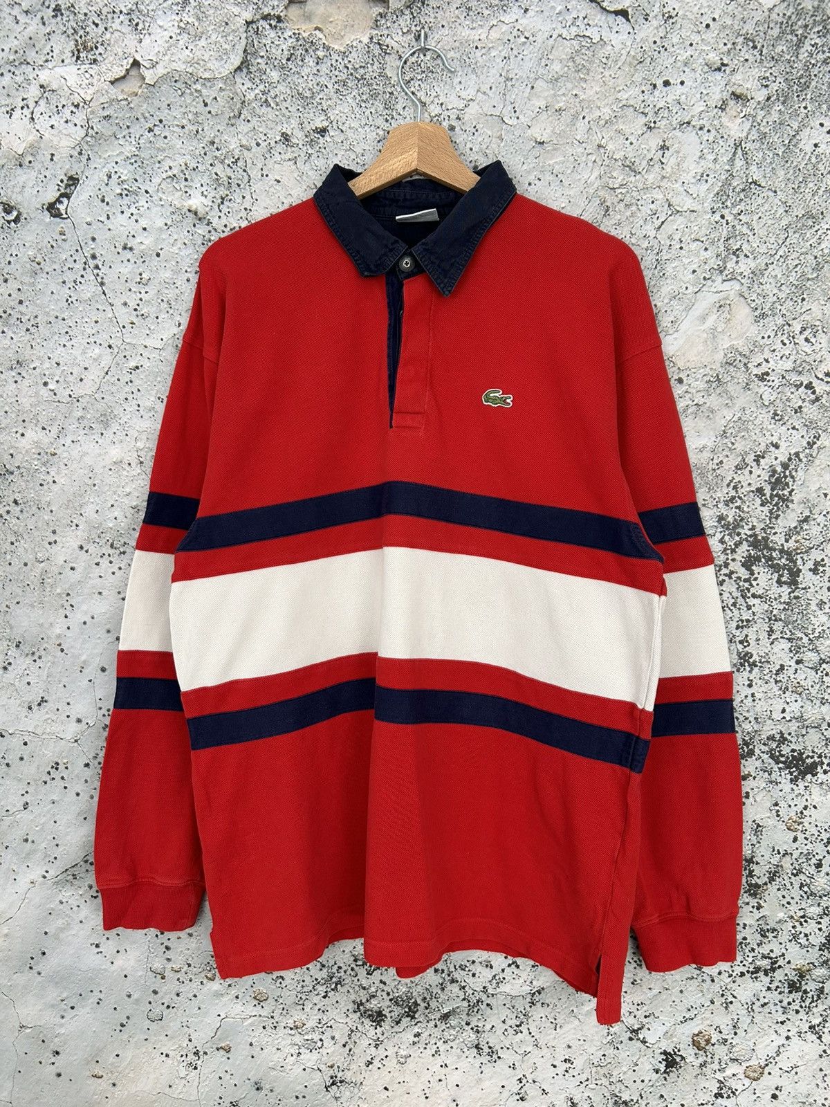 Lacoste Vintage Lacoste Rugby Polo Streetwear Skate 90s Rap Baggy Size US L / EU 52-54 / 3 - 1 Thumbnail