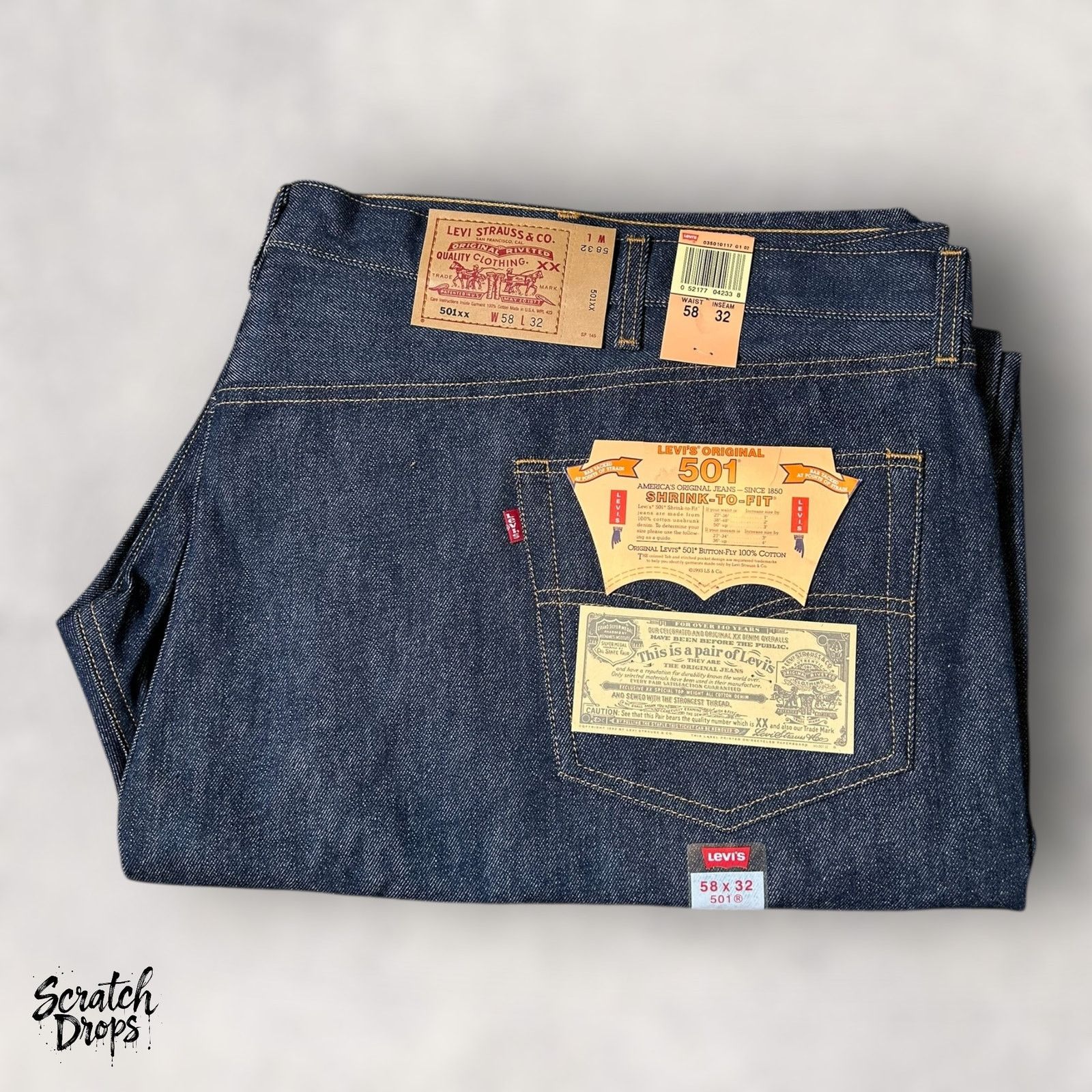 Levi's Vintage Levi’s 501xx Shrink-to-Fit Jeans USA W58 L34 501 NWT Size US 42 / EU 58 - 1 Thumbnail