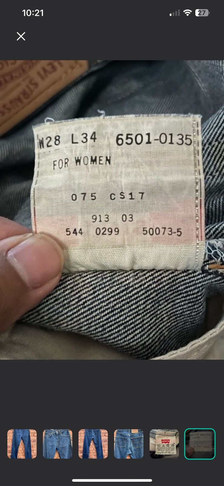 Jean Vintage 90s Levi's 501 Faded Blue Jeans Made in USA Size 28" / US 6 / IT 42 - 6 Thumbnail