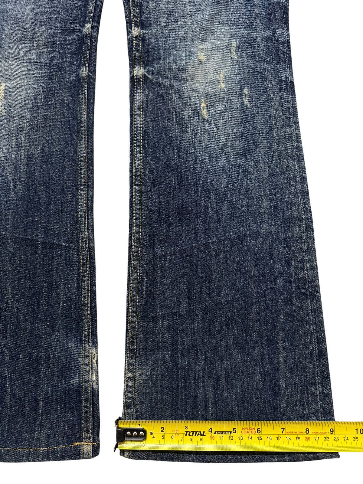 Kapital Vintage Japanese Brand Faded Wash Distress Wide Leg Flare Size US 34 / EU 50 - 13 Thumbnail