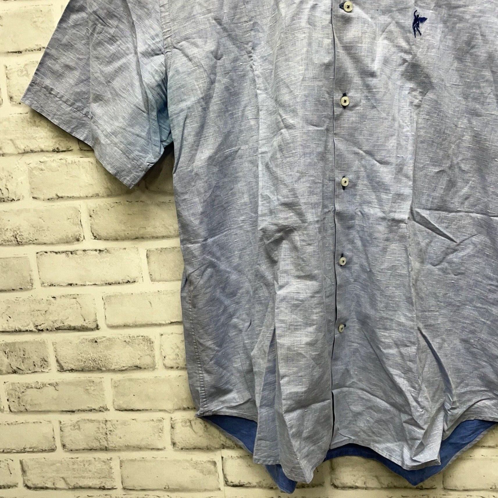 Vintage Credo Button-Down Shirt Mens Short Sleeve 100% Cotton Light Blue L Size US L / EU 52-54 / 3 - 3 Thumbnail