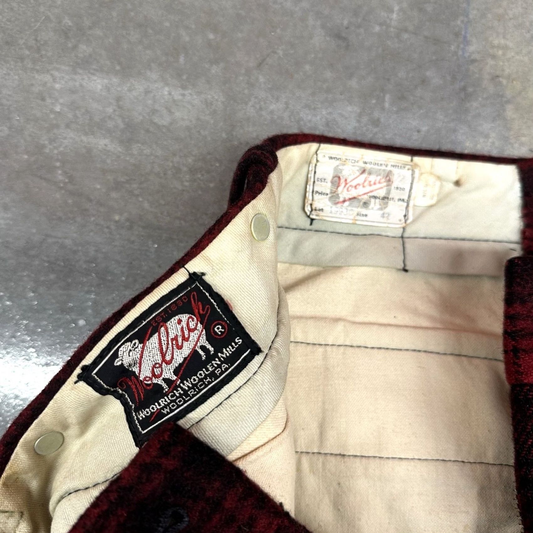 Vintage VINTAGE Woolrich Hunting Pants Red Black Buffalo Plaid Wool Size 42 Mens Size US 42 / EU 58 - 3 Thumbnail