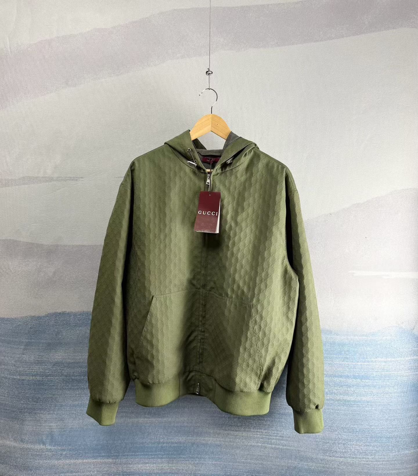 Gucci Gucci Green Textured Zip-Up Jacket Size US M / EU 48-50 / 2 - 1 Thumbnail