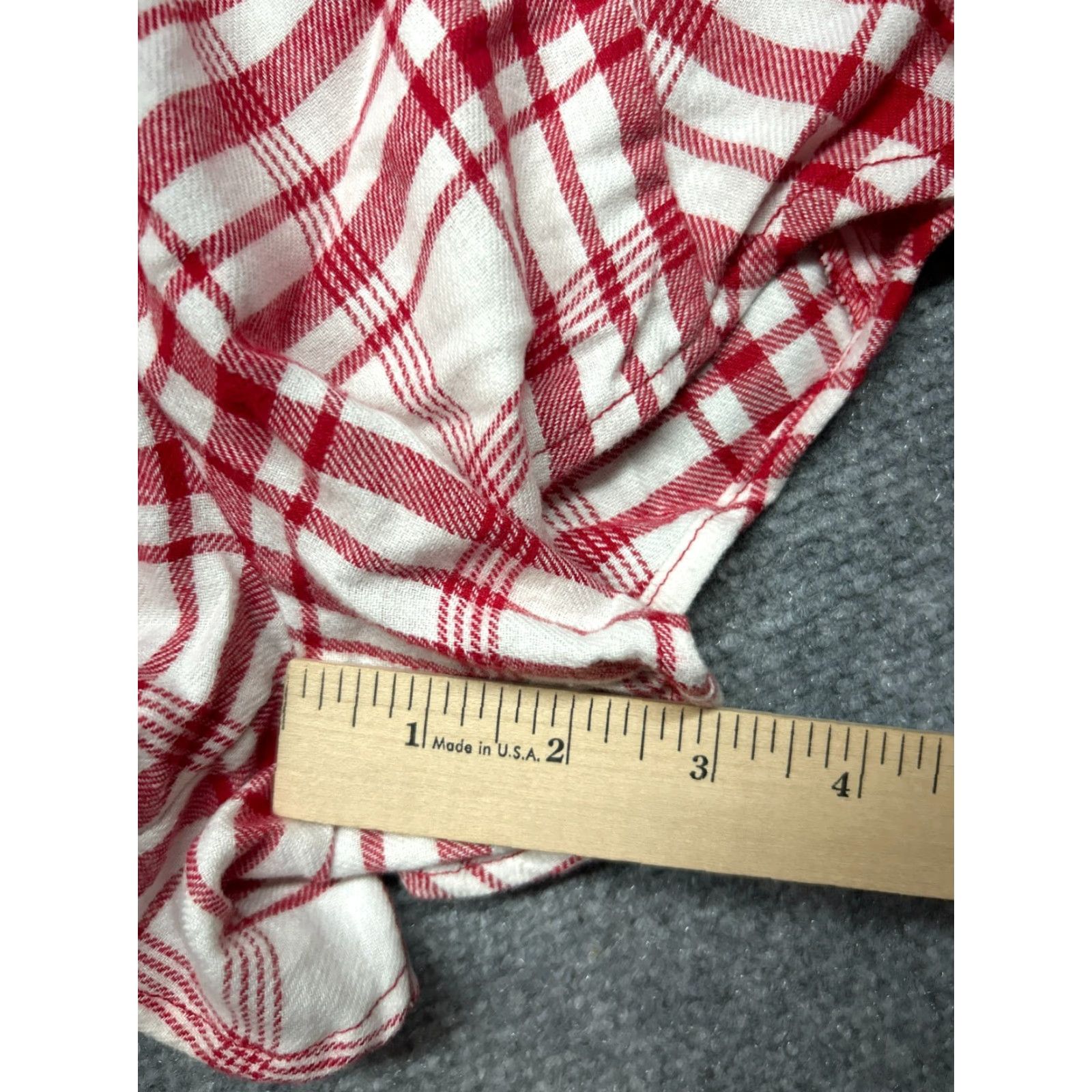 Vintage Ambrielle Shorts Women Small White/Red Plaid Cotton Knit Sleepwear Pajama Size 28" / US 6 / IT 42 - 5 Thumbnail