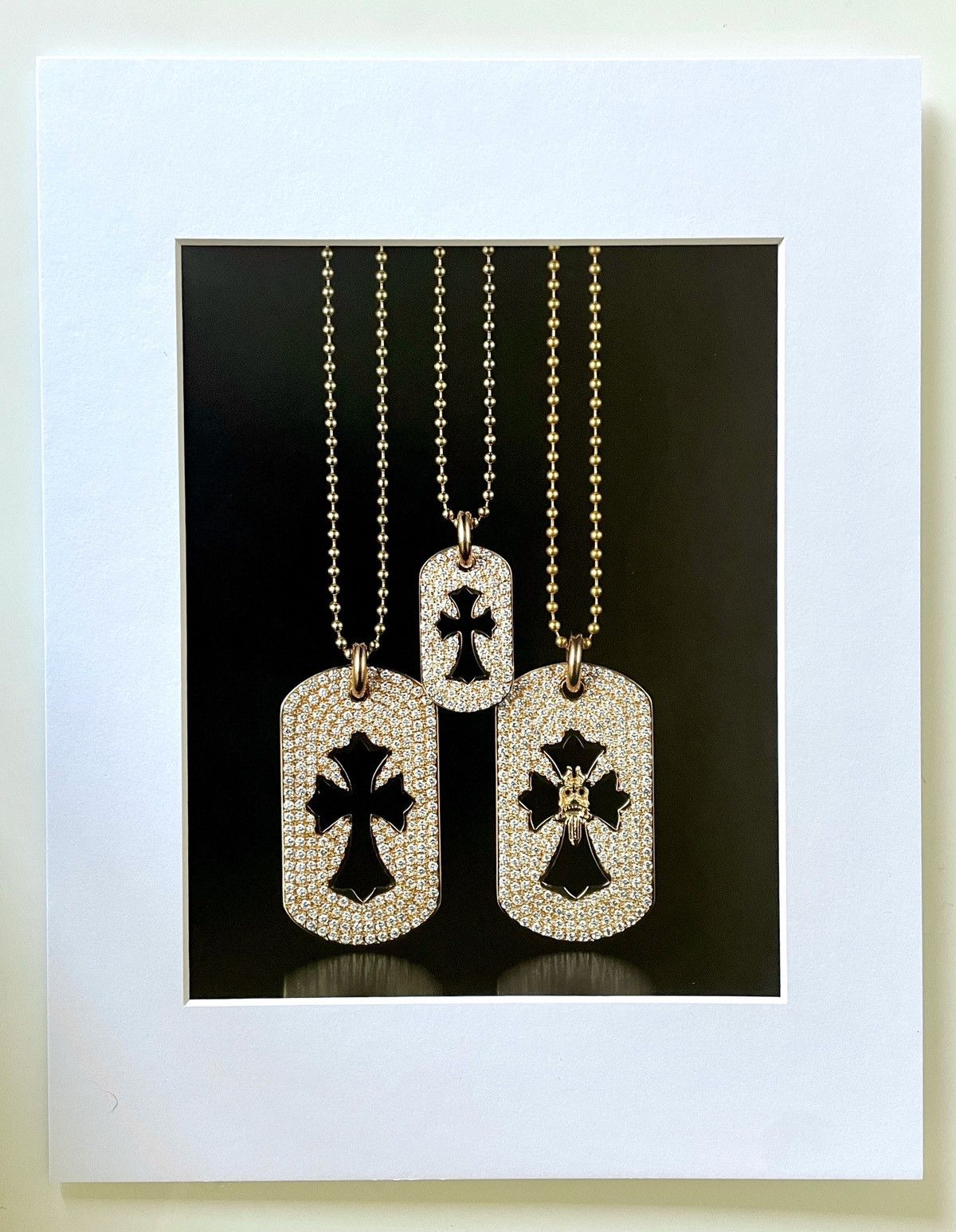 Chrome Hearts Chrome Hearts 11x14 gold dog tags Matted Frame cutout poster Size ONE SIZE - 1 Thumbnail
