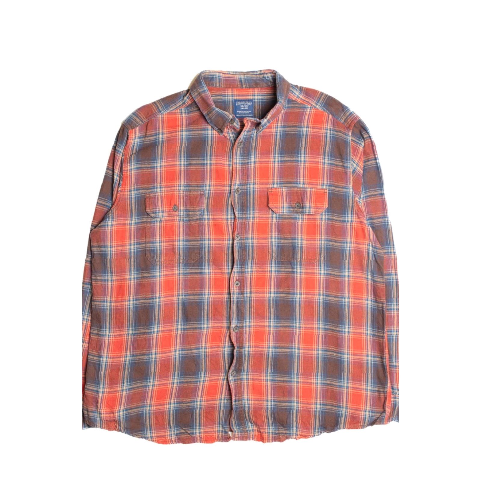 X-LARGE VINTAGE Faded Glory Flannel Shirt X-Large Red Plaid Button-Front Casual 5199 Size US XL / EU 56 / 4 - 2 Thumbnail