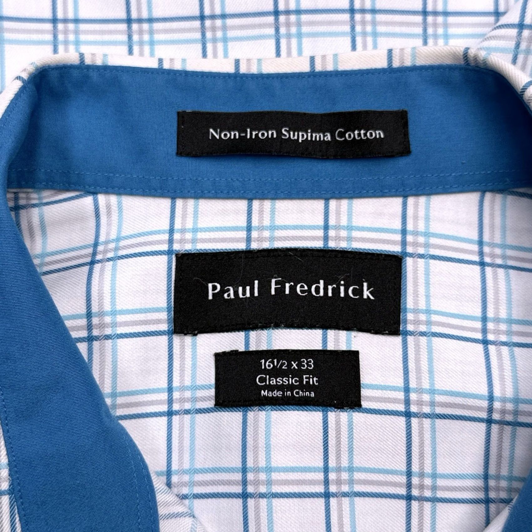 Vintage Paul Fredrick Shirt Mens 16.5 33 White Check Button-Up Non-Iron Classic Fit Long Sleeve Cotton Button-Up Shirt Mens White Check Non-Iron Classic Fit Size US XL / EU 56 / 4 - 2 Thumbnail