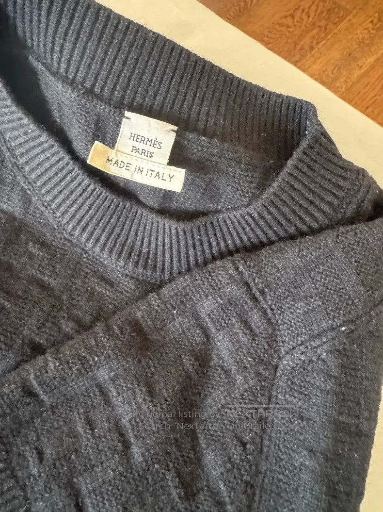 Hermes Hermes Black Short-Sleeve Dress 100% Merino Wool Size XS / US 0-2 / IT 36-38 - 3 Thumbnail