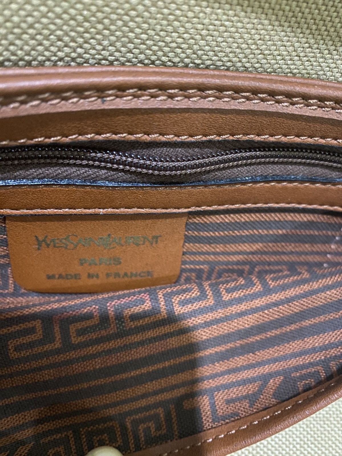 Vintage × Yves Saint Laurent Yves Saint Laurent Vintage Beige Canvas Clutch Bag Size ONE SIZE - 5 Thumbnail