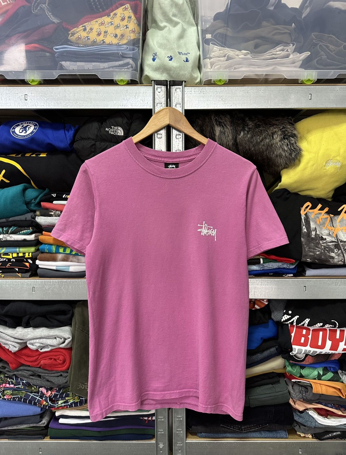 Stussy Vintage Stussy T Shirt Tee Pink Big Logo Baggy Y2K Retro Size US S / EU 44-46 / 1 - 1 Thumbnail