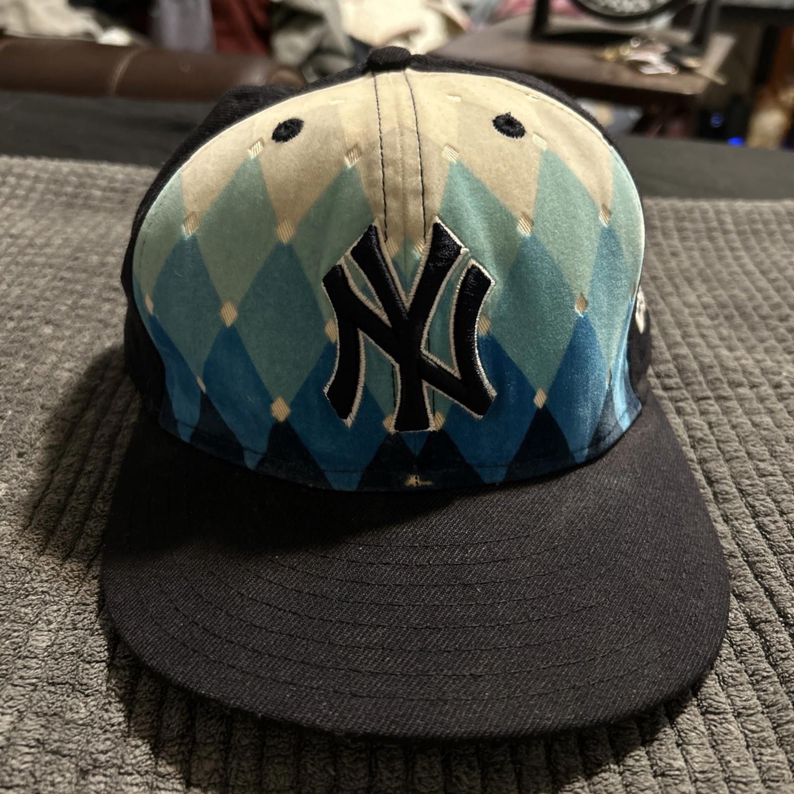 New Era Yankees 59Fifty Hat Fitted 7 Blue New Era MLB Baseball Size ONE SIZE - 1 Thumbnail