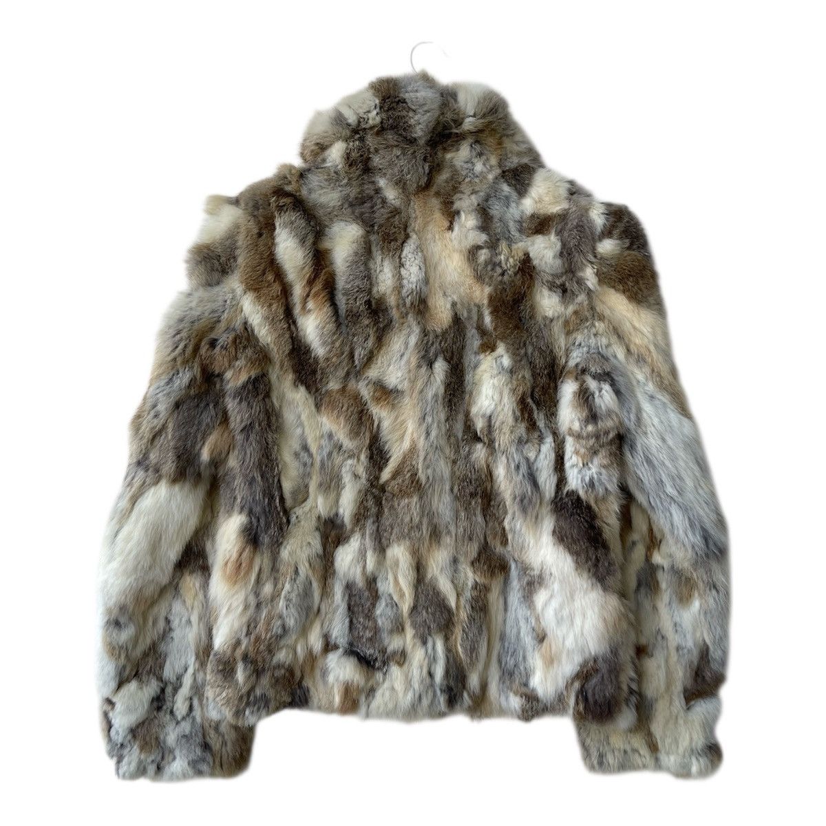 Other Vintage Real Rabbit Fur Mottled Coat Size M / US 6-8 / IT 42-44 - 2 Thumbnail
